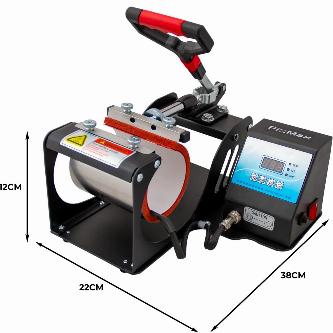 PixMax - Pressa a Caldo per Tazze di Diversa Grandezza per Sublimazione e Personalizzazione
