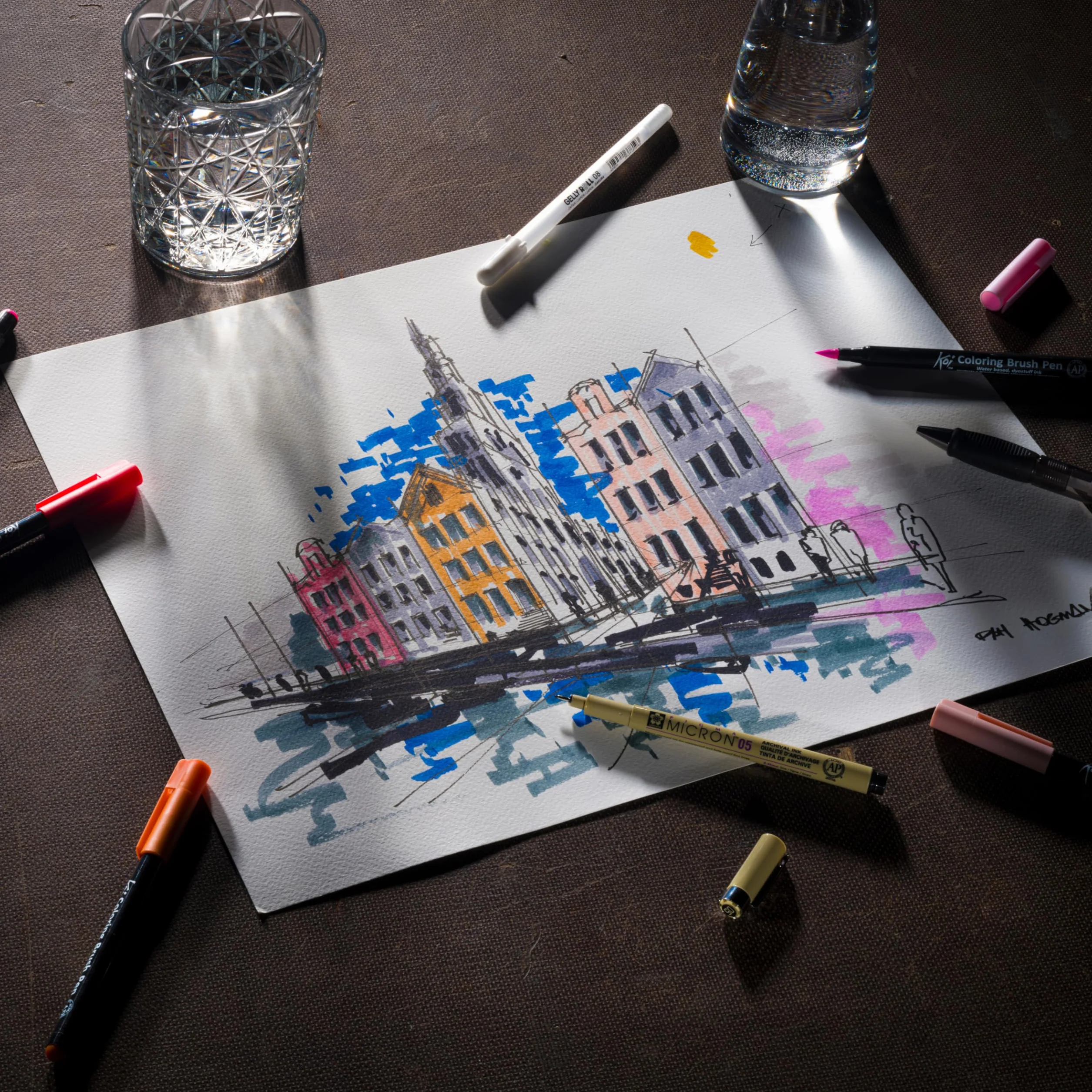 SAKURA Pigma Micron Fineliner Set da 6 Penne Impermeabile Inchiostro Nero Permanente