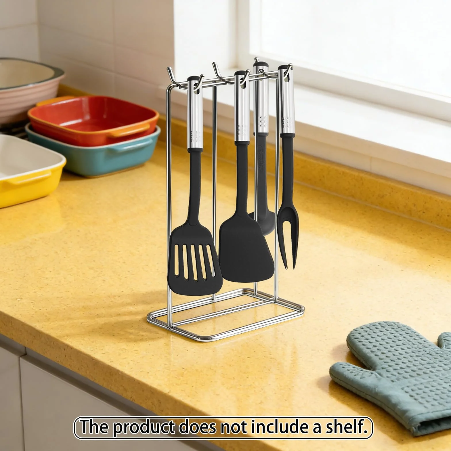 Set di Utensili da Cucina 40 Pezzi in Nylon e Inox Resistente al Calore 210°C Anti-Graffio per Padelle Antiaderenti