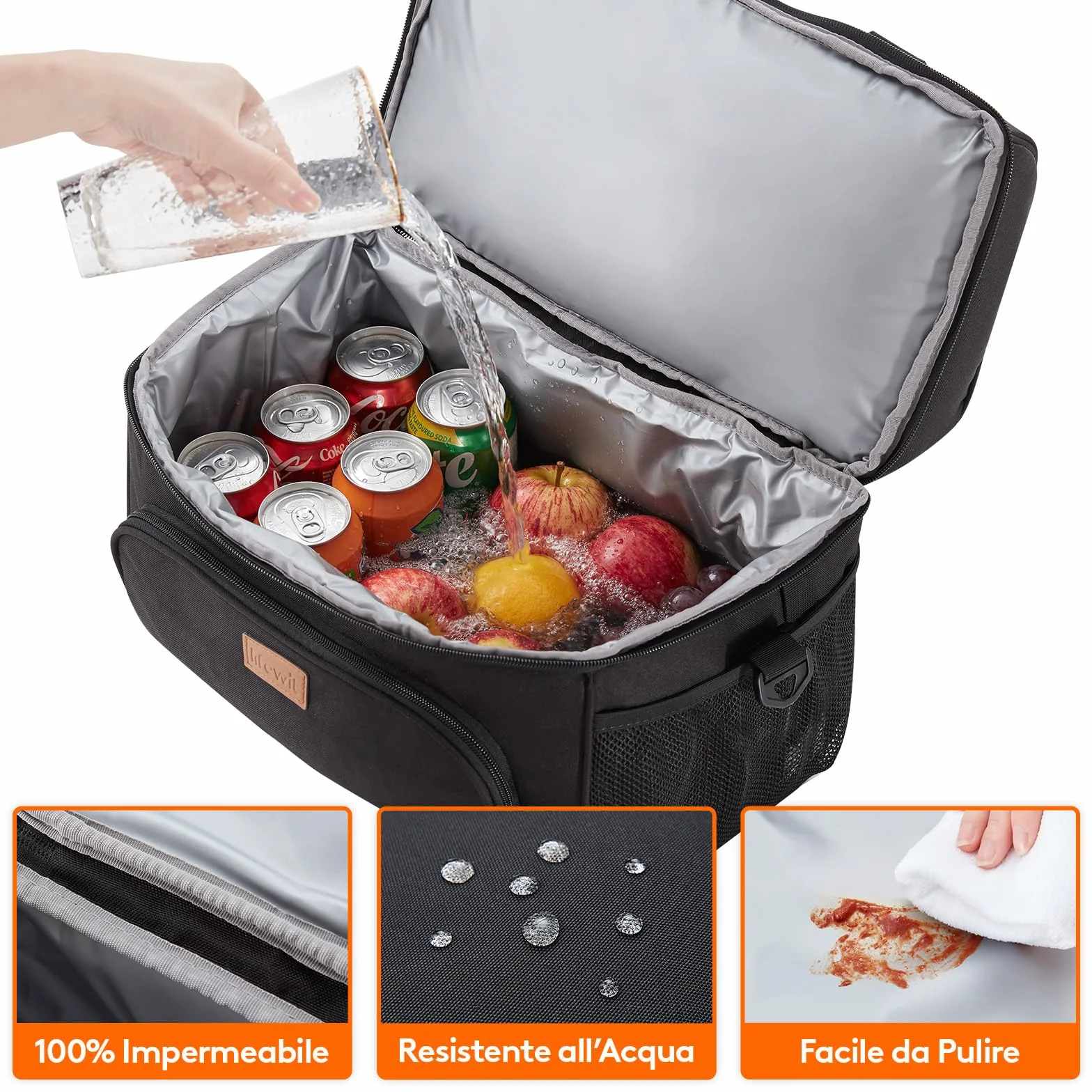 Lifewit Borsa Frigo, Borse Termica Morbida, Grande Borsetta Termiche Porta Pranzo, Cooler Bag con Doppio Scomparto per Mare, Spiaggia, Viaggio, Campeggio