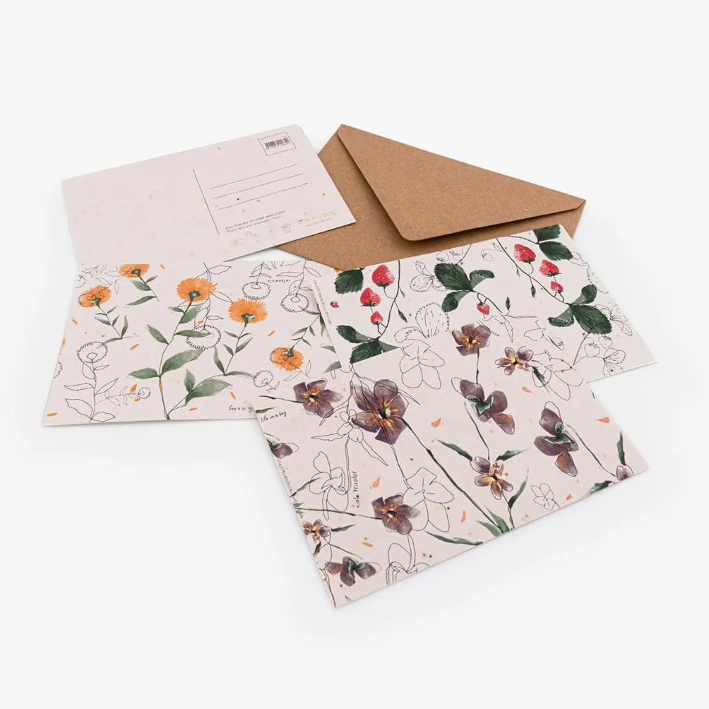 Carta con semi di margherita o camomilla | Carta da parati 150 gsm e dimensioni 210 x 297 mm (A4) | Fogli sfusi di carta piantabile per biglietti, brochure, menu, inviti. (100)