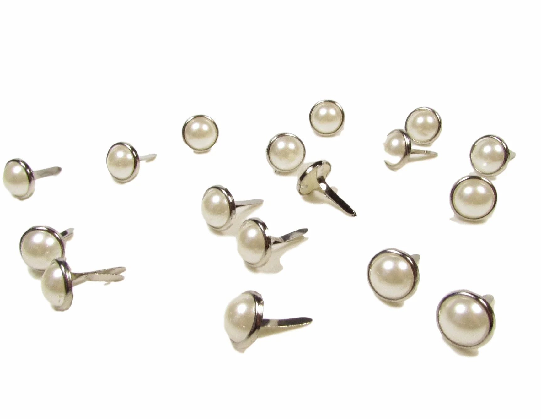 Chiodi per artigianato e scrapbooking Round Pearl Brads 8 mm avorio chiaro x confezione da circa 100 (BR1)