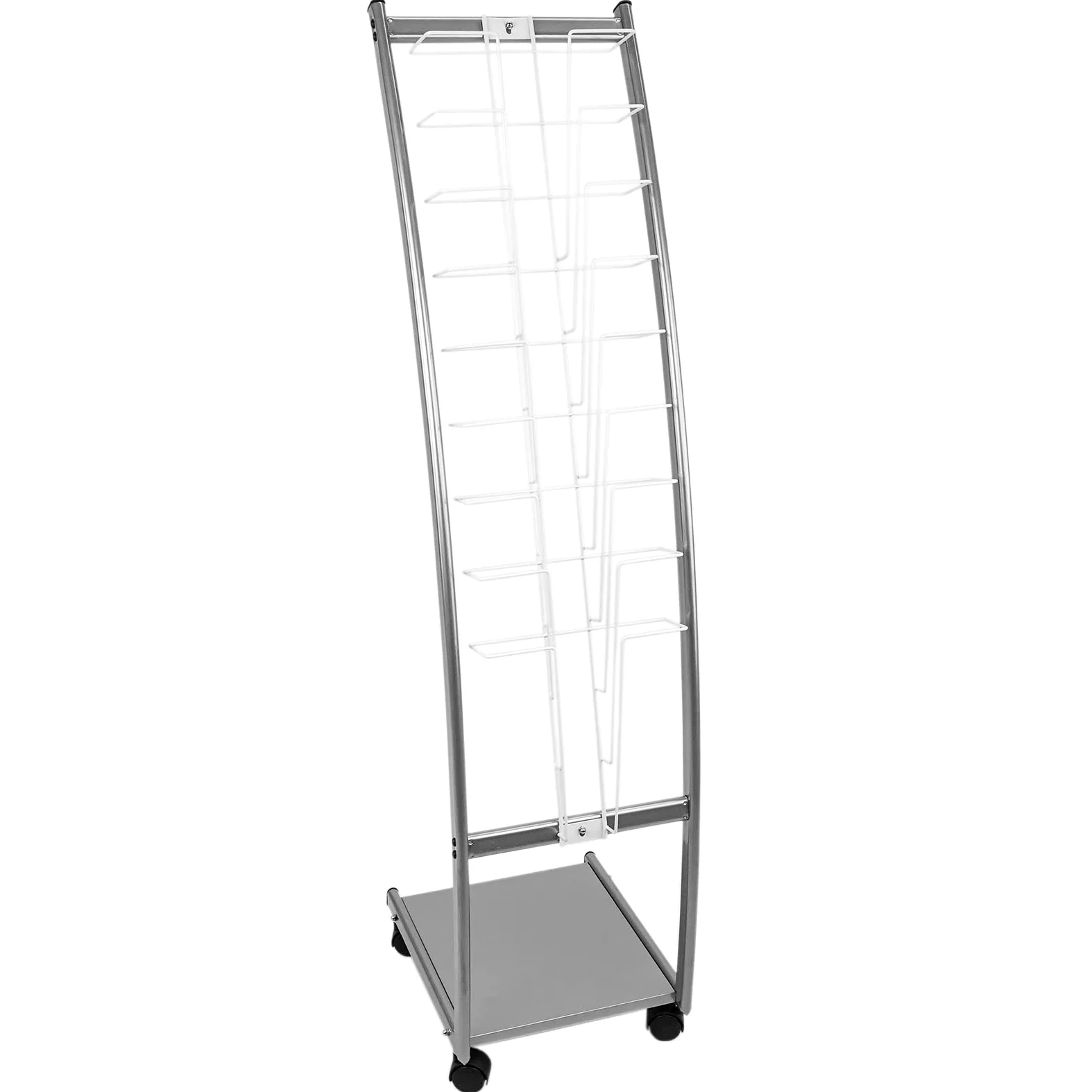 PrimeMatik - Espositore da Terra 31 x 126 x 35 cm con 6 Scomparti per brochure e riviste