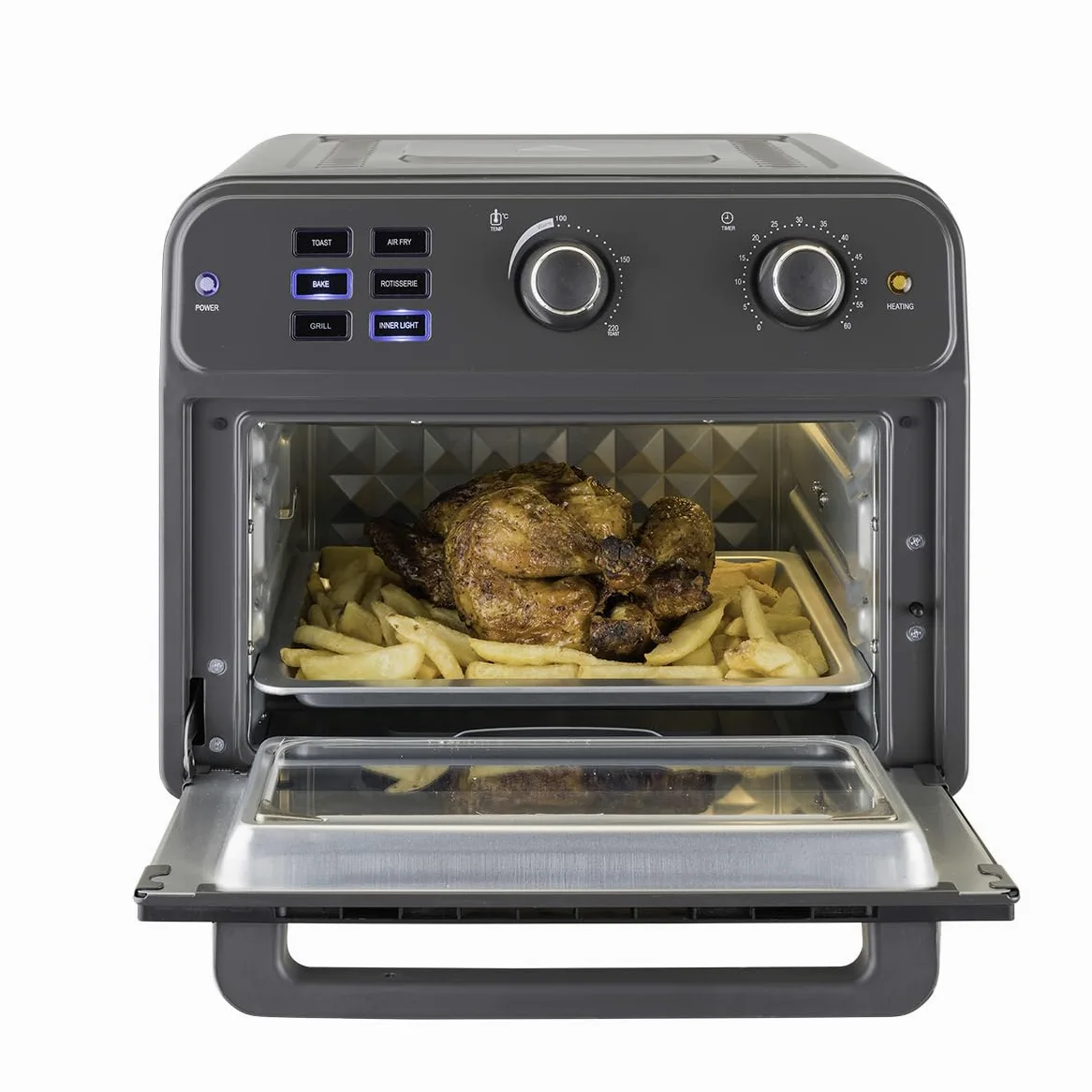 Bimar B220 Friggitrice ad aria, Fornetto elettrico cottura Air Fry, Forno elettrico Prontoforno ventilato 22 litri, Potenza 1800 W, Temperatura max 220°C, 5 programmi di cottura, Frittura senza olio