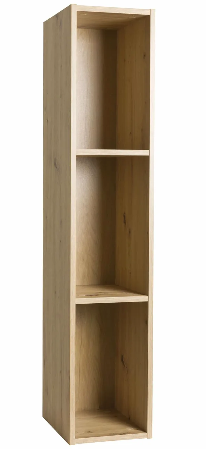 Composad | Pensile della Linea MUNDI con 3 Vani, Mobile Soggiorno, Salotto, Moderno ed Elegante, (LxAxP) 25x123,2x30 cm, Colore Rovere Mielato, Made in Italy