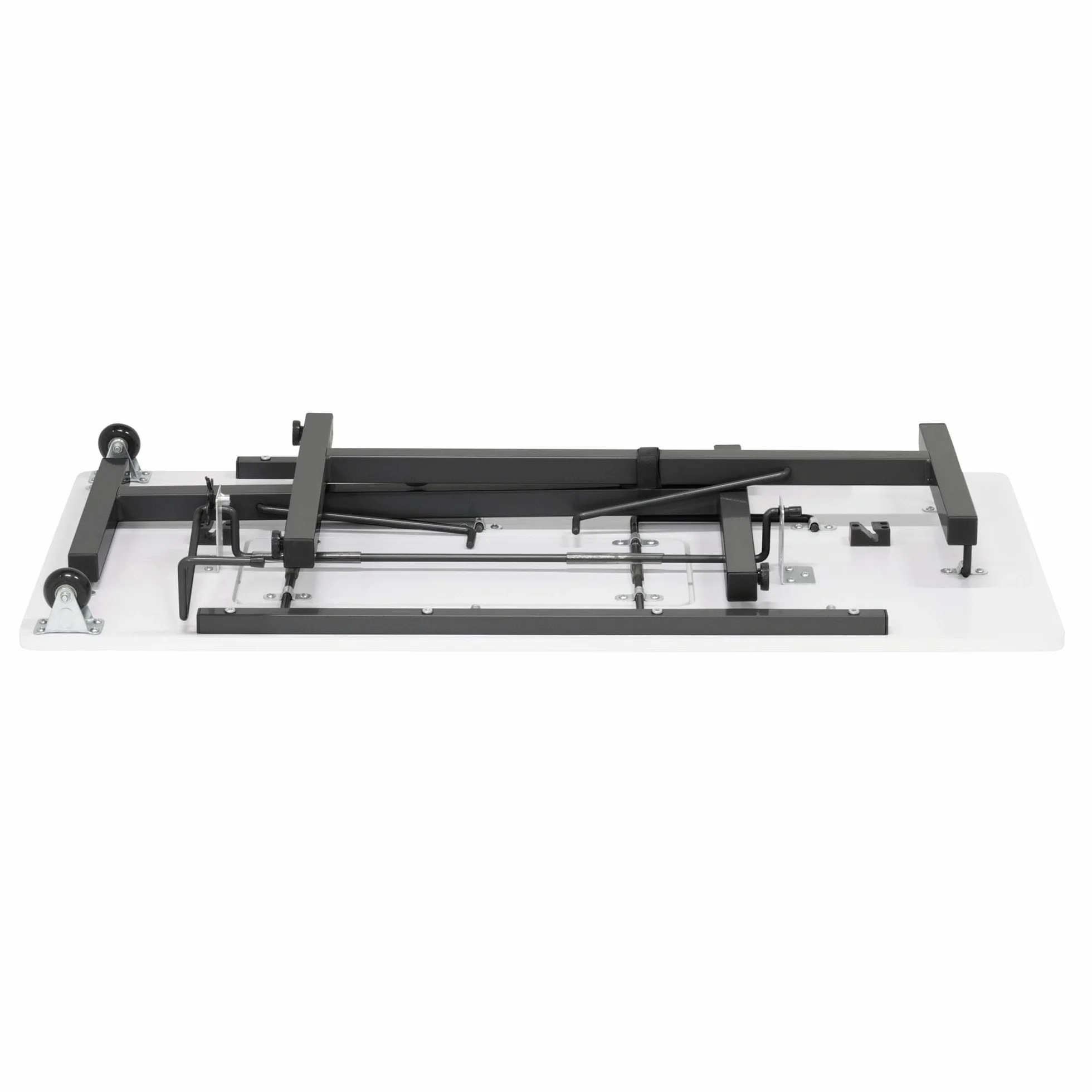 Sewing Online Tavolo da cucito pieghevole, piano bianco con gambe nere - Tavolo per macchina da cucire con piattaforma regolabile. Gambe pieghevoli per riporre e trasportare facilmente Ruote - 13399