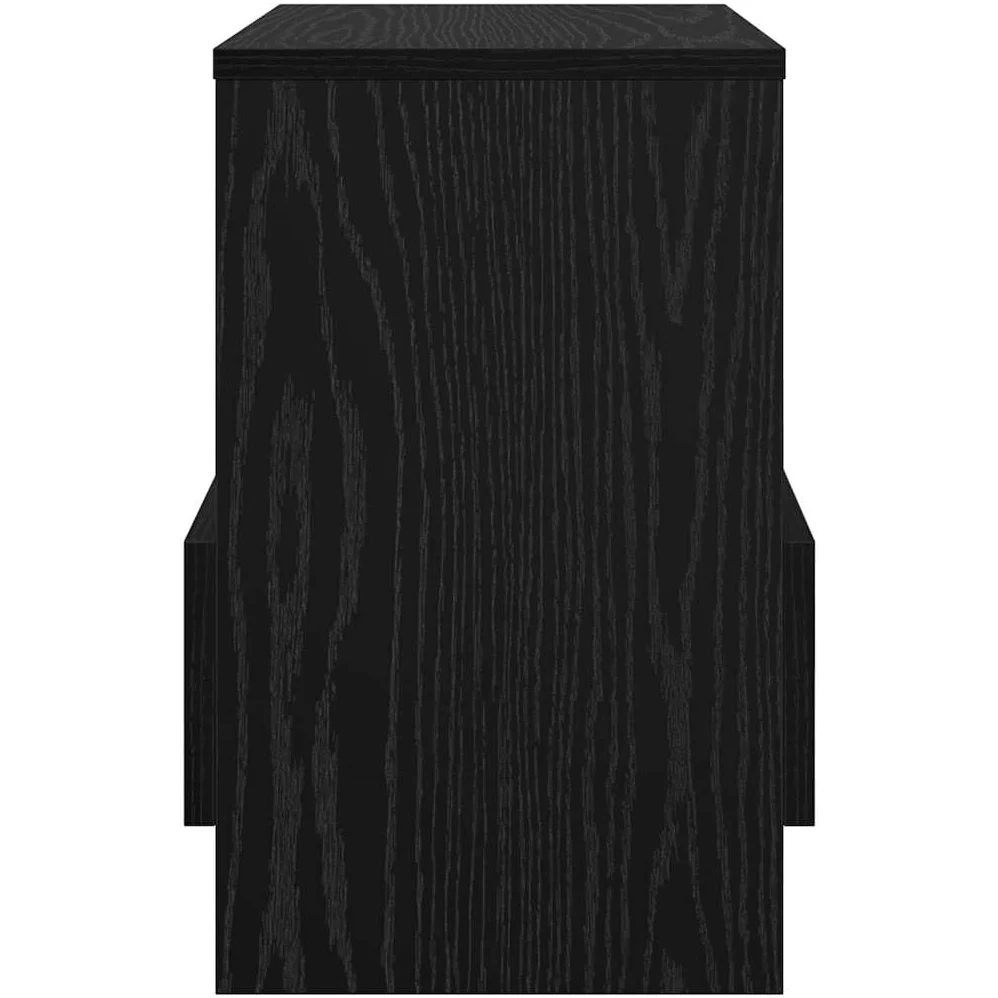 Scaffale portariviste nero effetto quercia in legno, 35 x 30 x 45 cm, con portariviste e cestino per giornali, per soggiorno, ufficio, angolo lettura, in piedi per riporre e organizzare