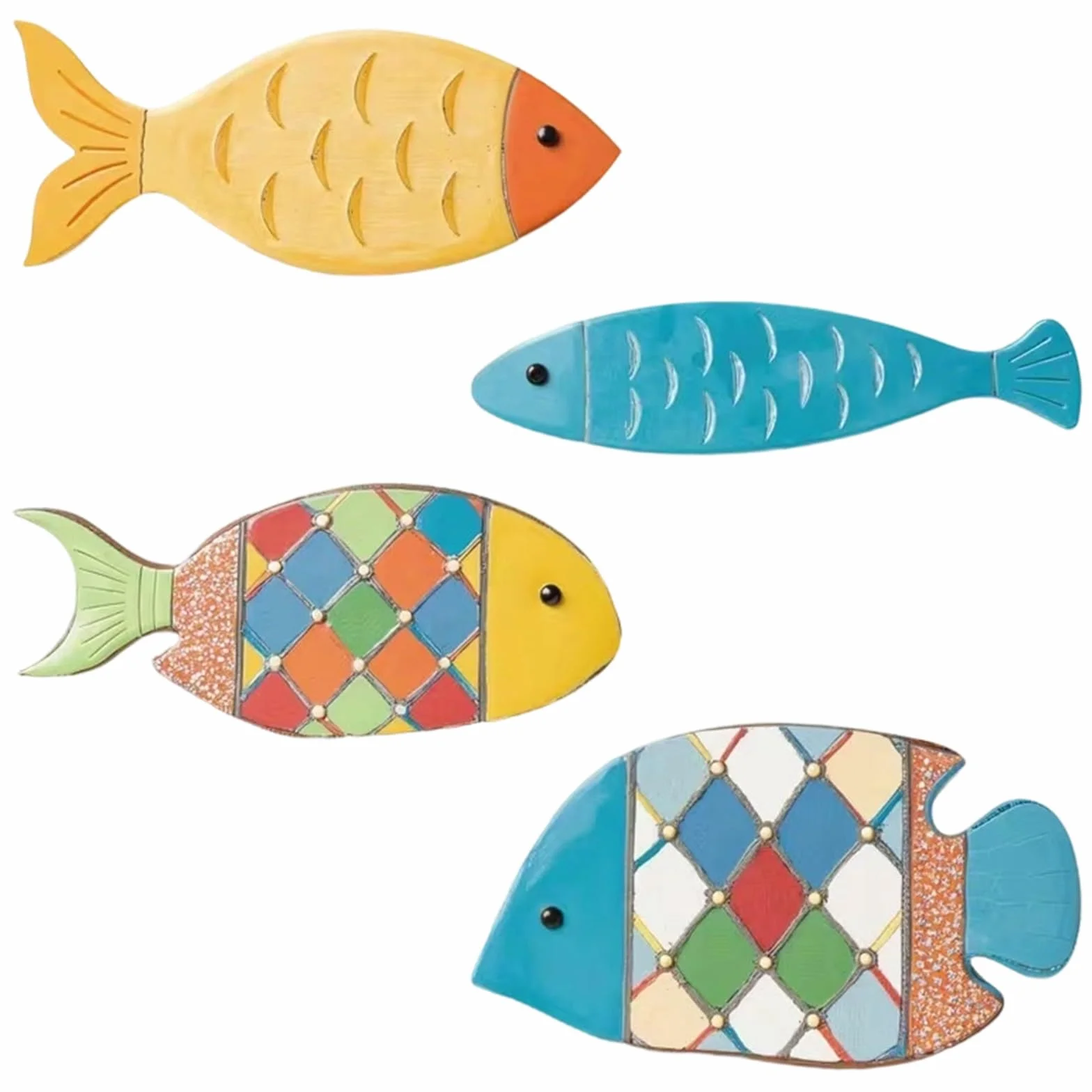 Decorazioni Parete a Forma Di Pesce In Legno, Stile Spiaggia, Bagno Vintage