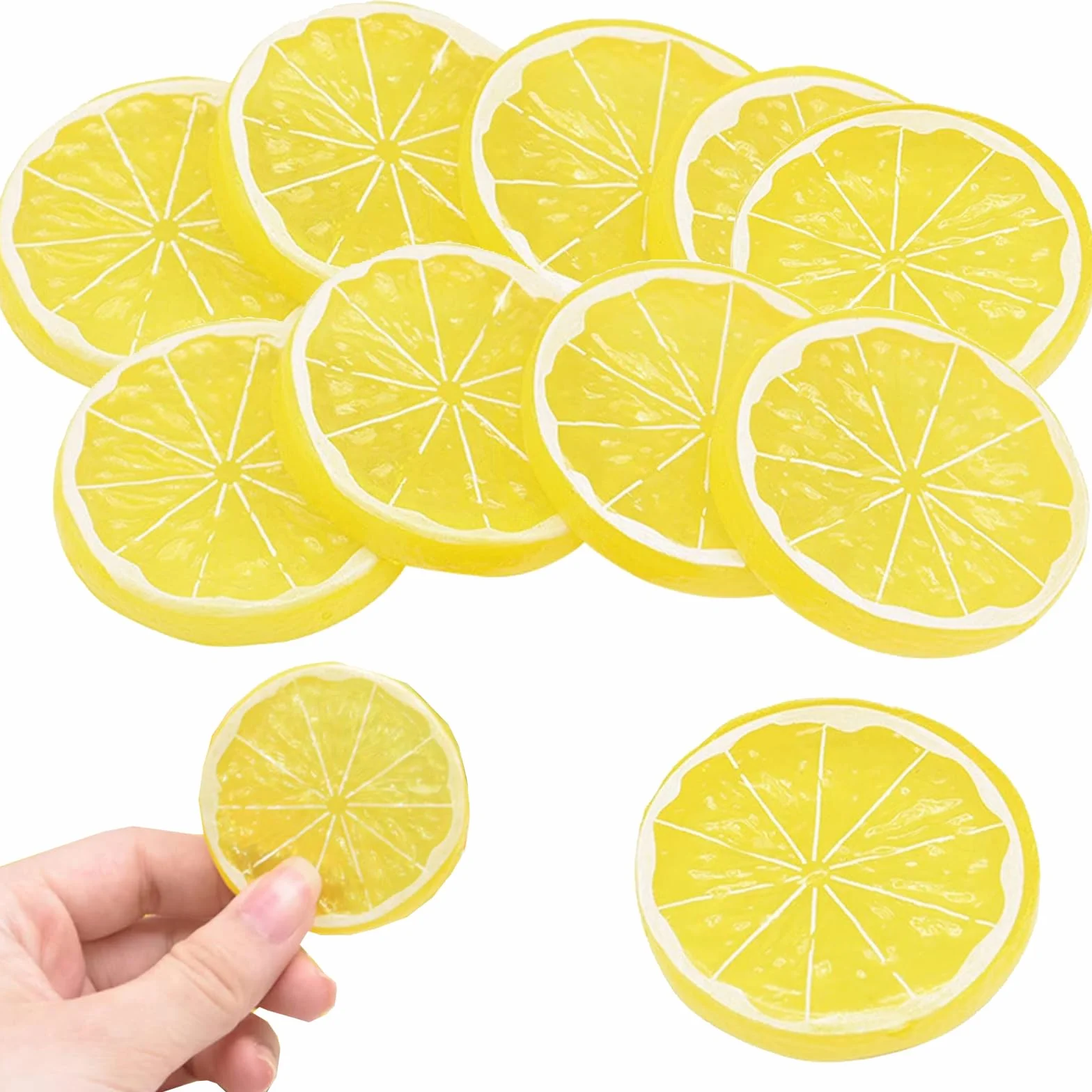 Fette di limone finte in plastica artificiali per decorazione limone