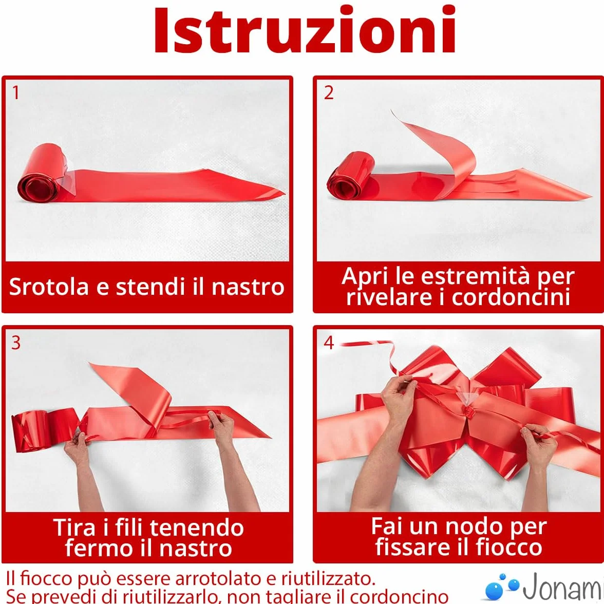 Fiocco Regalo Gigante Auto Rosso XXL 76 cm