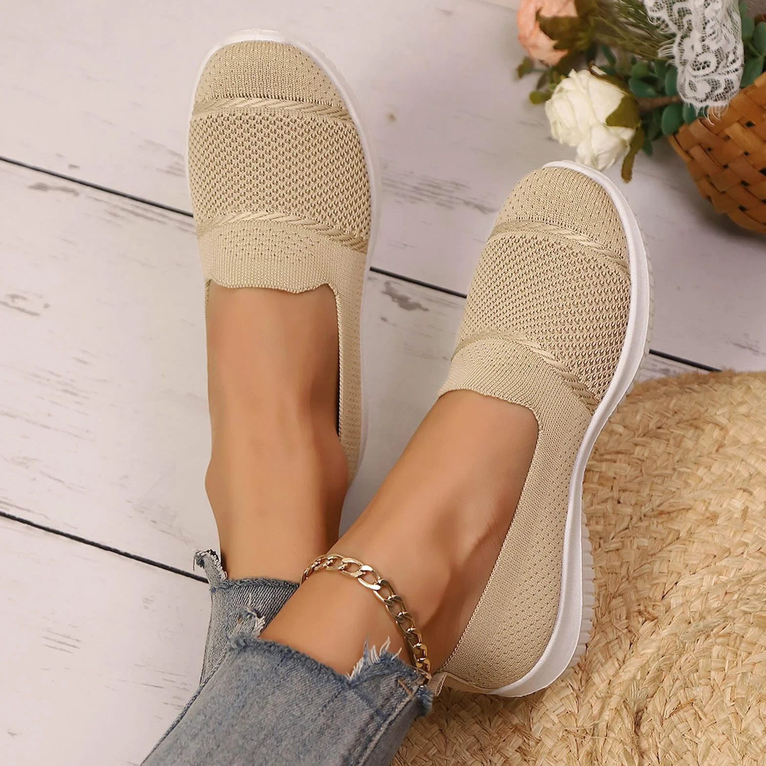 Ballerine da donna traspiranti in rete scarpe estive leggere