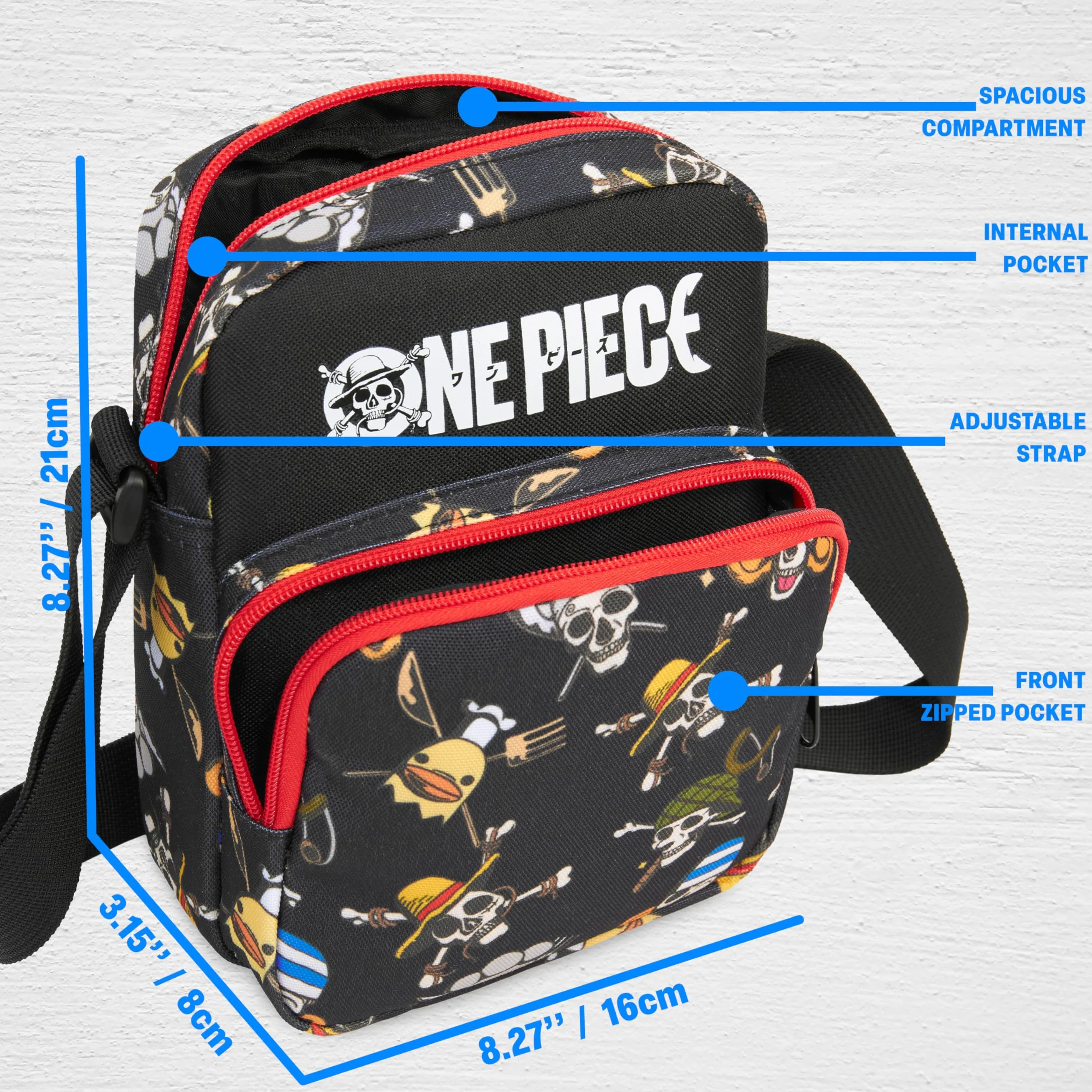 Get Trend Lego x Ninjago | One Piece | Minecraft Borsa a Tracolla Bambino, Crossbody Bag Compatta con Cerniera, Borsa Bambini per Telefono
