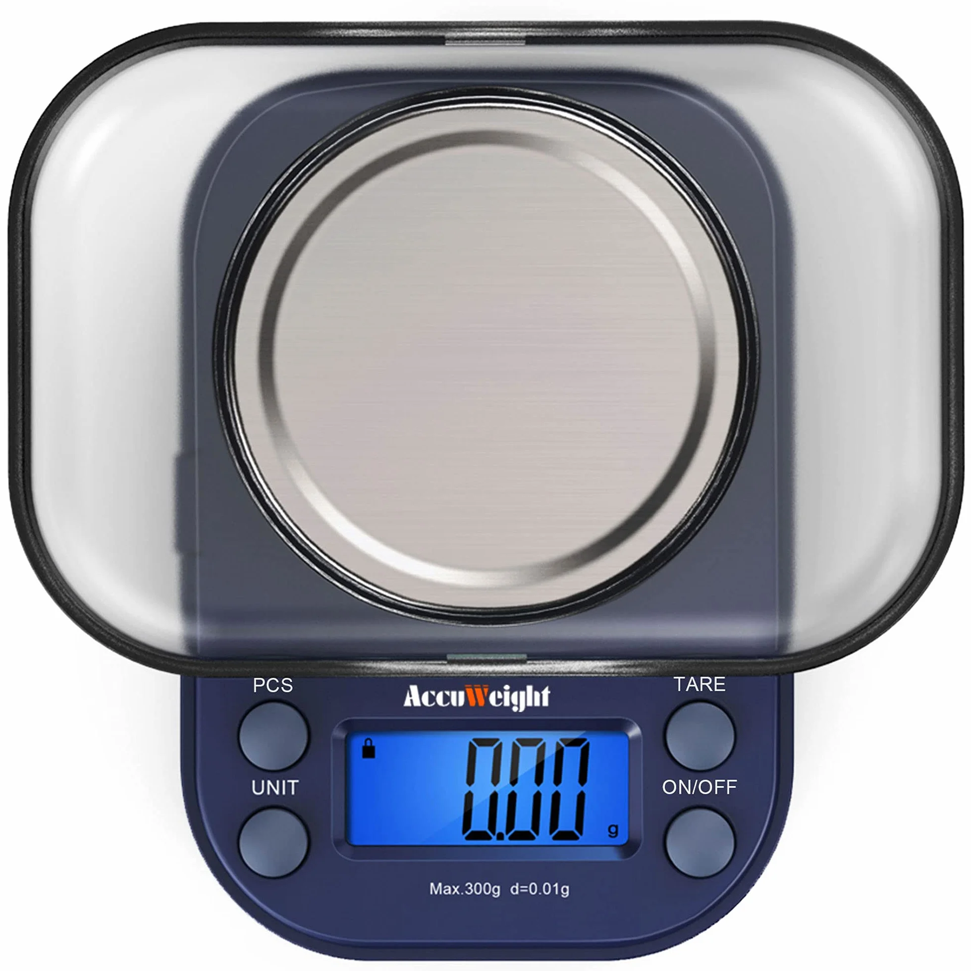 ACCUWEIGHT 255 Mini Bilancia di Precisione Digitale per Cucina Gioielli Oro Bilancia Tascabile Elettronica 300g/0,01g con Tara Alimenti Pesa Bilance