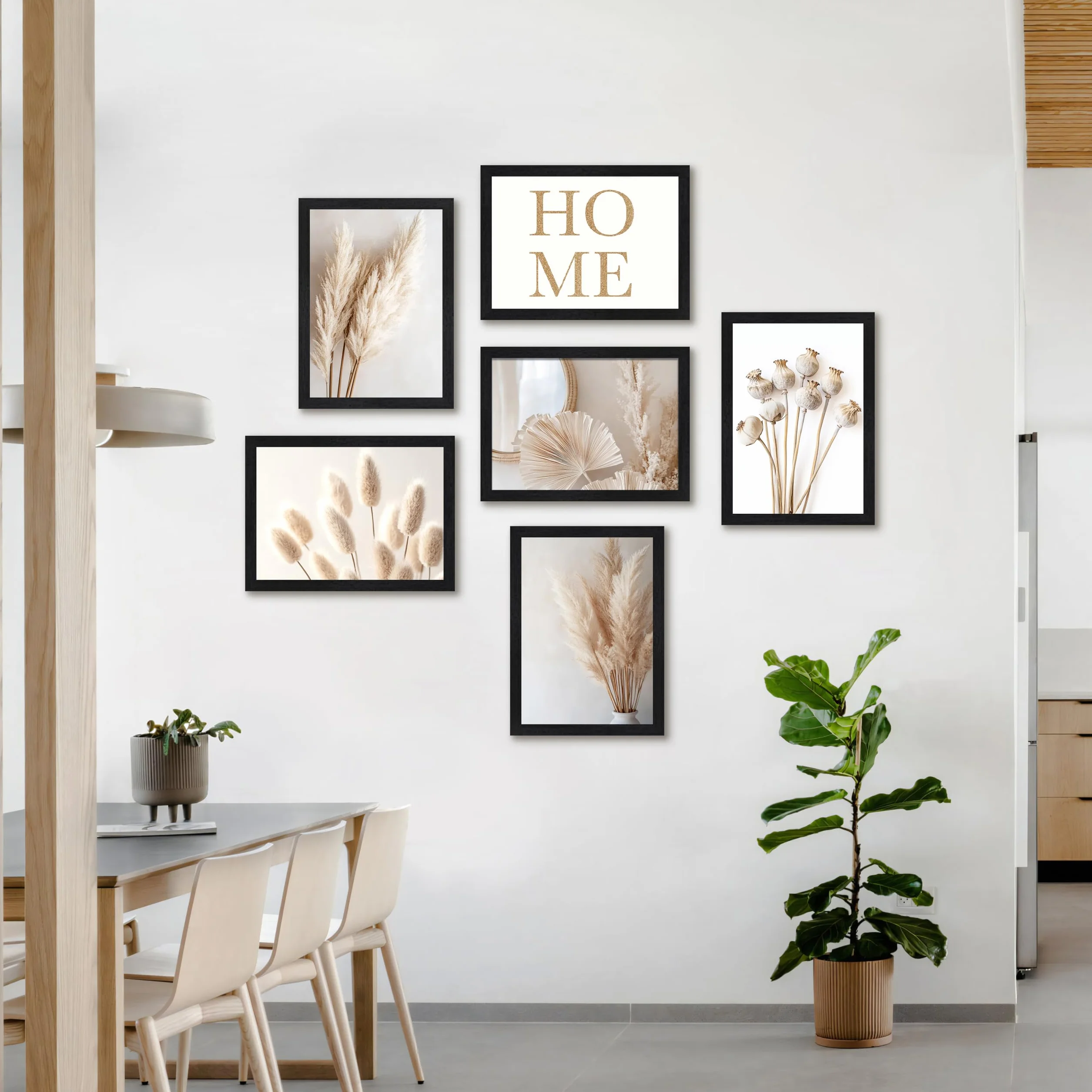 2cm 6Pcs A4 Cornice per Foto con Plexiglas HD, Cornice in Legno Nera 20x30cm, Cornice Portafoto per Pareti e Tavoli Orizzontali o Verticali per Foto, Immagini, Poster, Puzzle, Documenti, Diplomi