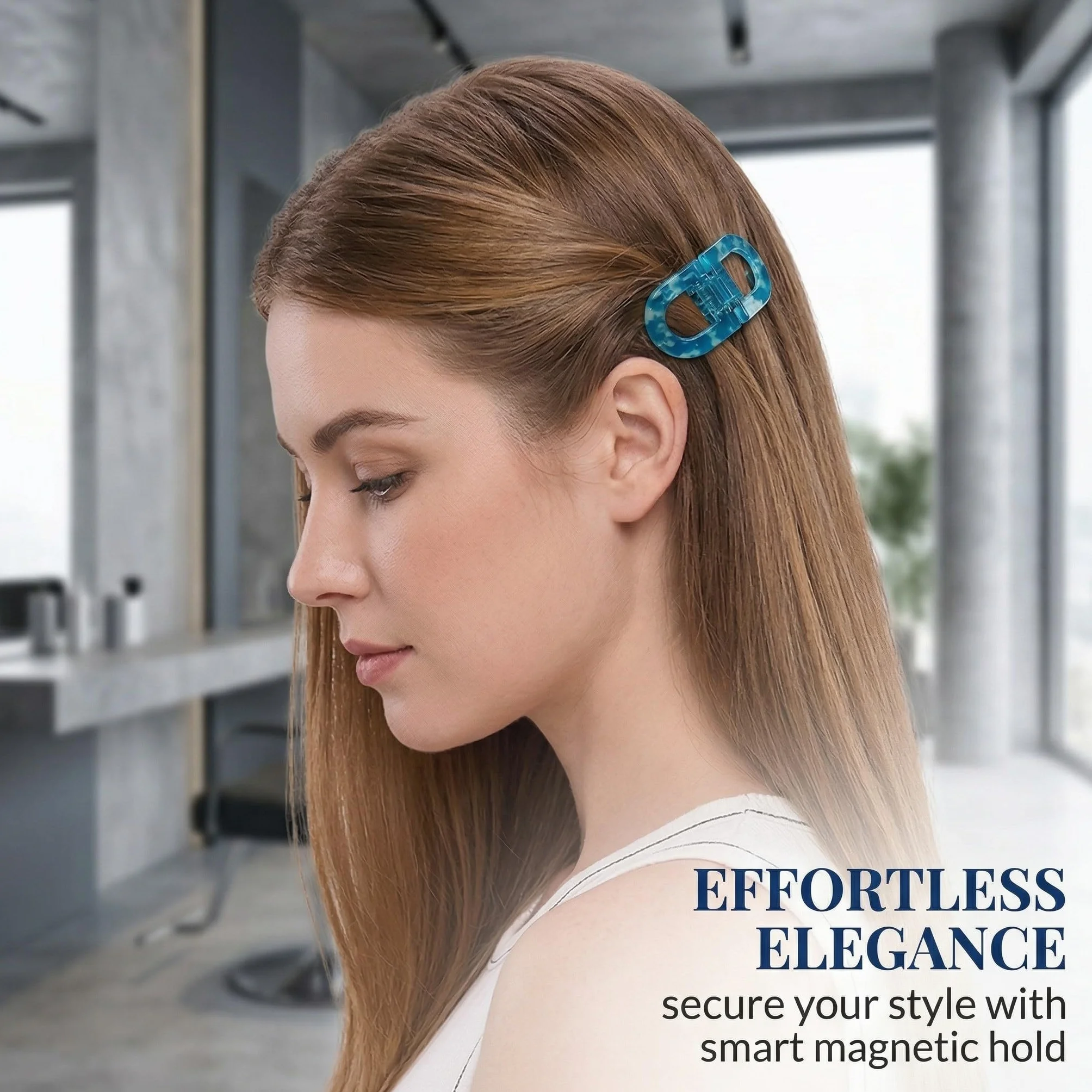 Pinze Per Capelli Magnetiche a Forte Tenuta Professionali Blu