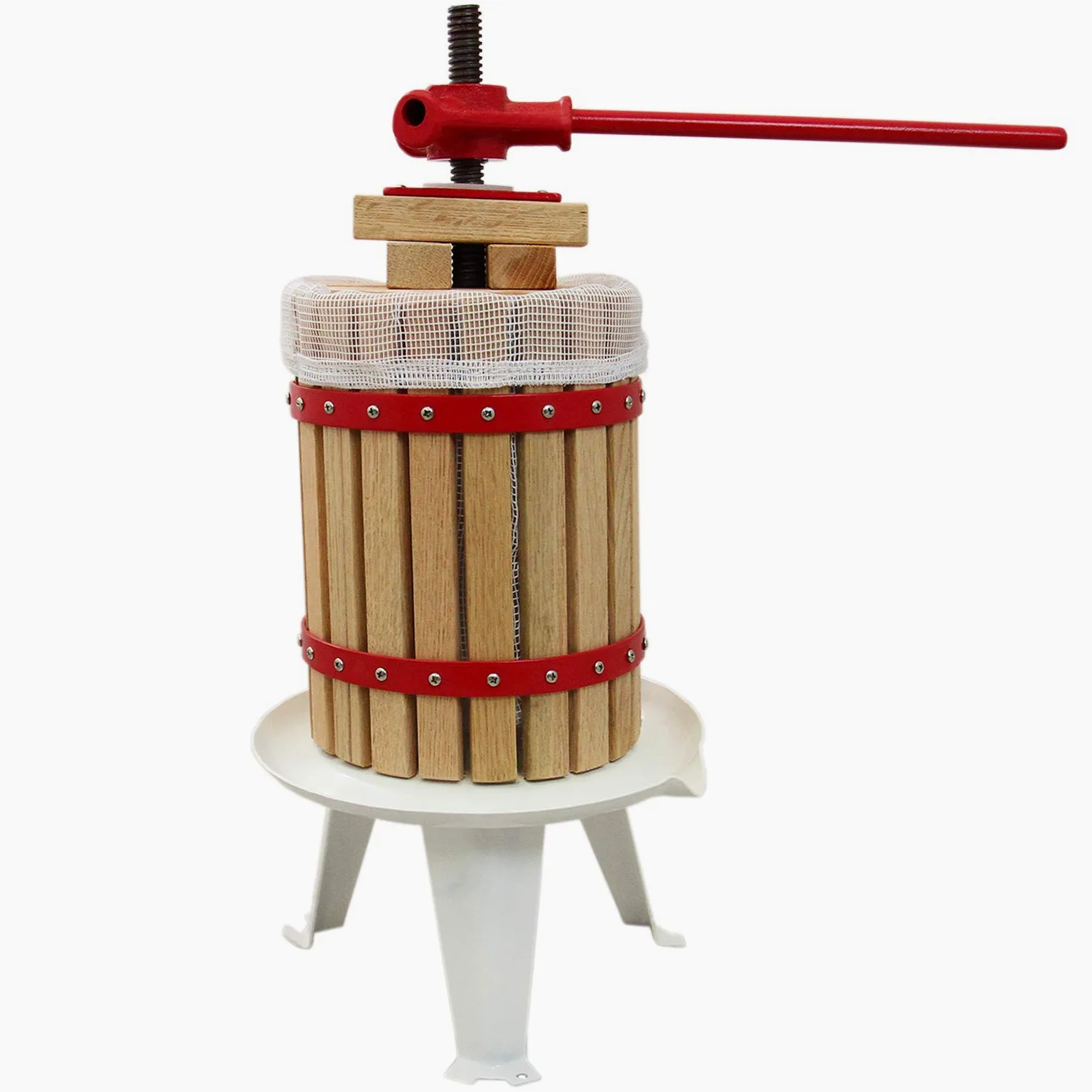 Kukoo - Torchio per Frutta Vino Sidro Succhi Pressa per Succo di Frutta da Fare in Casa Spremiagrumi Torchietto Tradizionale con 3 Filtri - 12 Litri