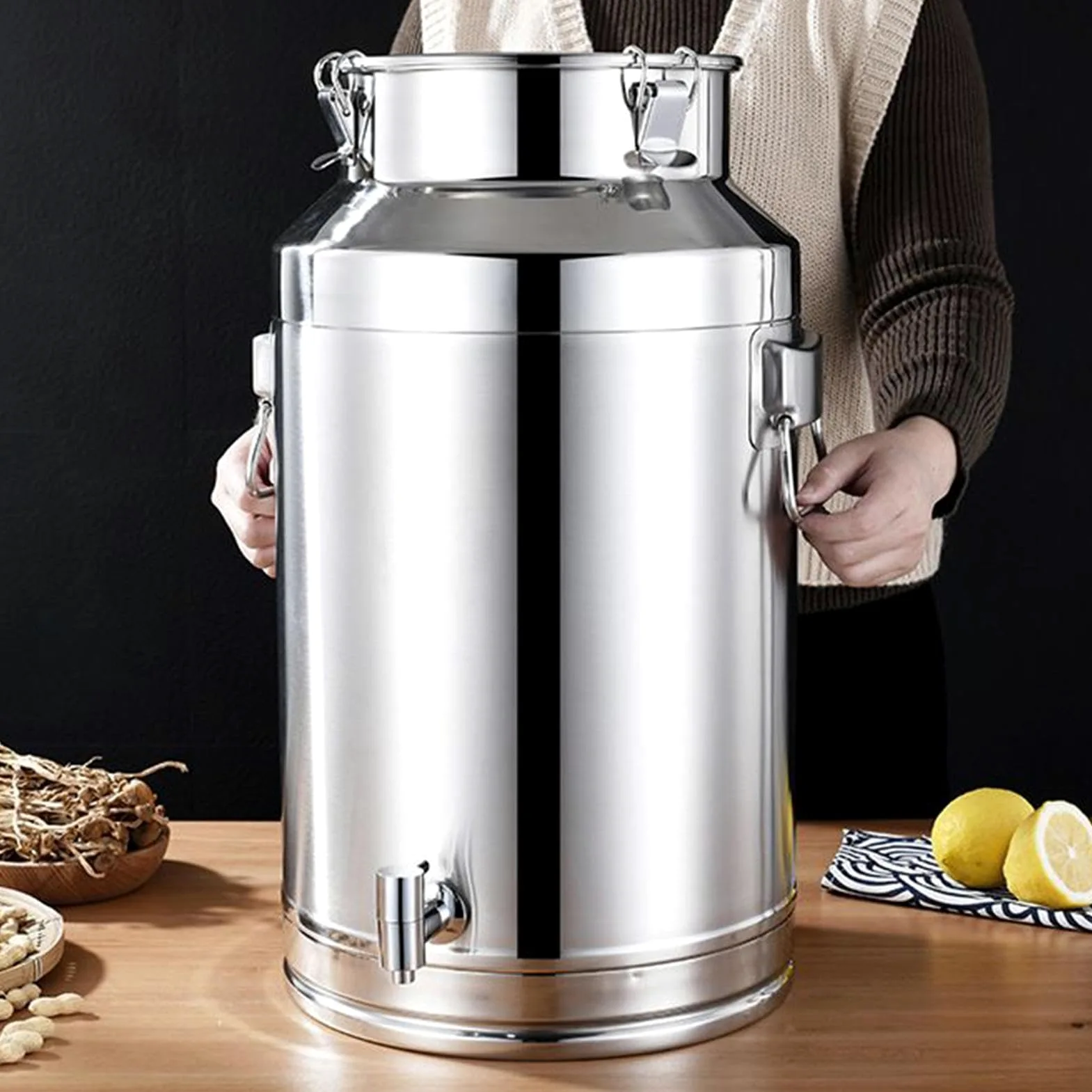 Contenitore Per Olio Da Cucina Capacita 5 Litri 9 Litri 14 Litri Chiusura | Recipiente Grassi Cottura Per Latte Vino Alimenti Farina Caffe Zucchero