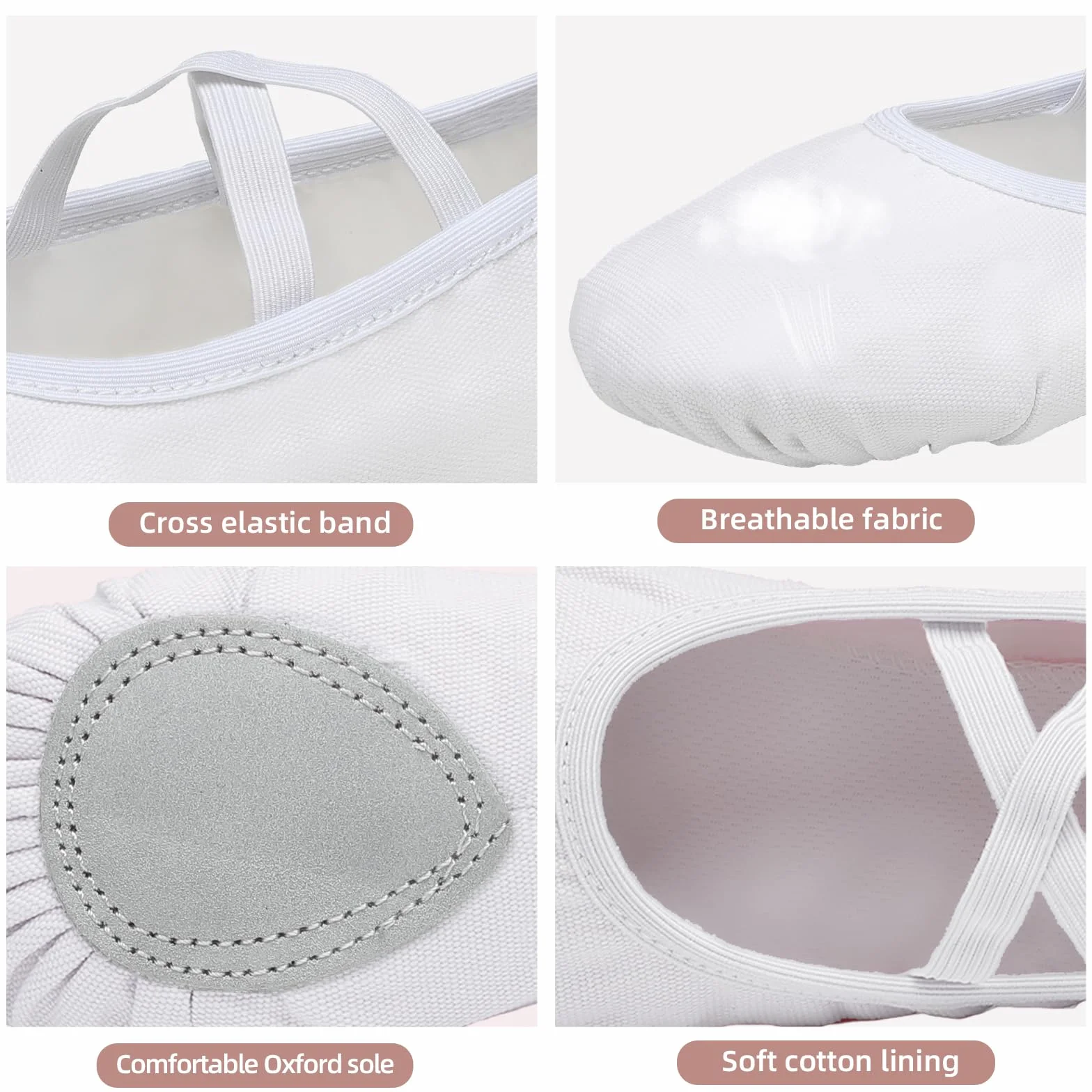 Scarpe Danza Classica Tela Mezze Punta Suola Spezzata per Bambini Ragazze Donna
