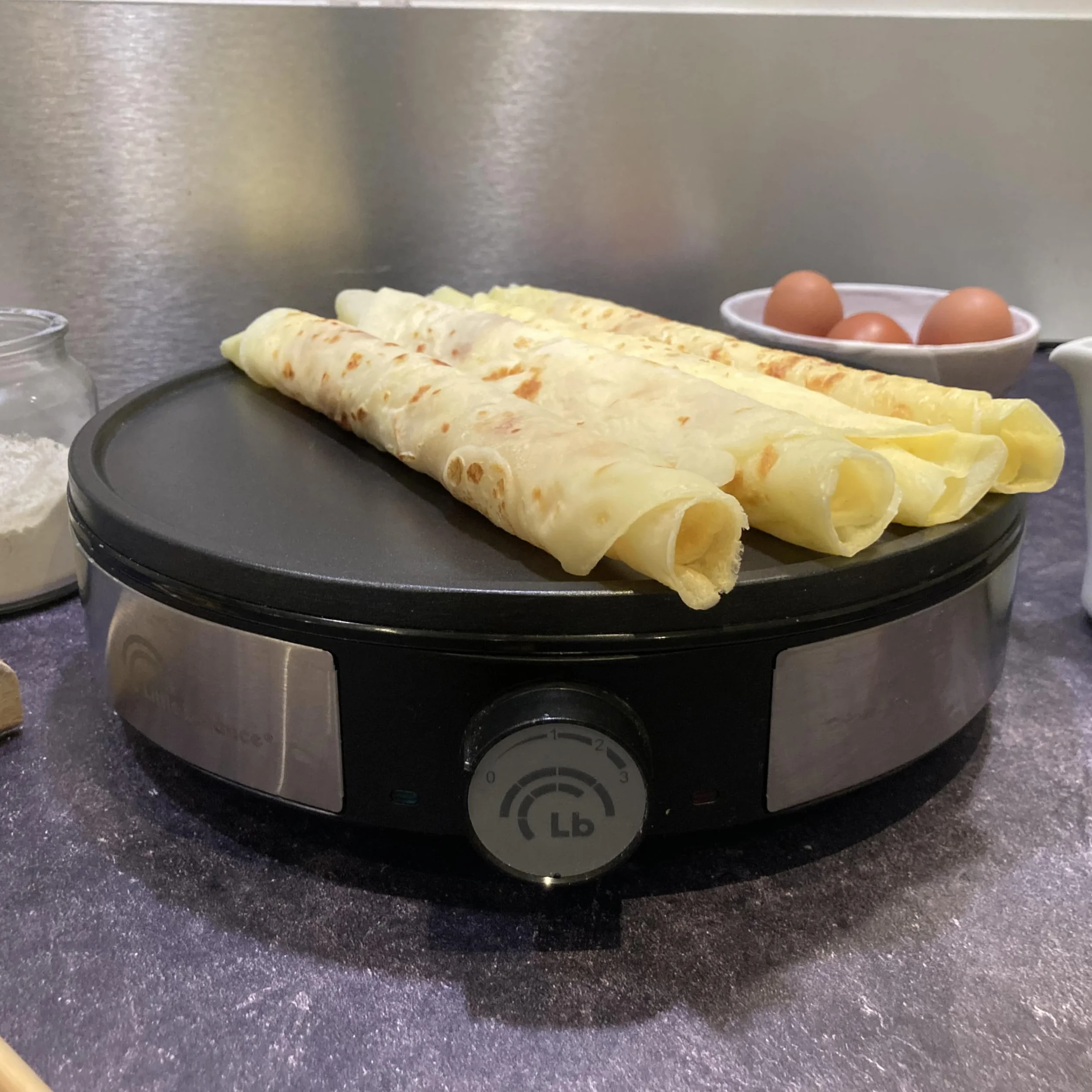 LITTLE BALANCE 8383 Maxi-Crêpes Trio i-200 Crepiera elettrica 3 in 1 1200 W Acciaio inox