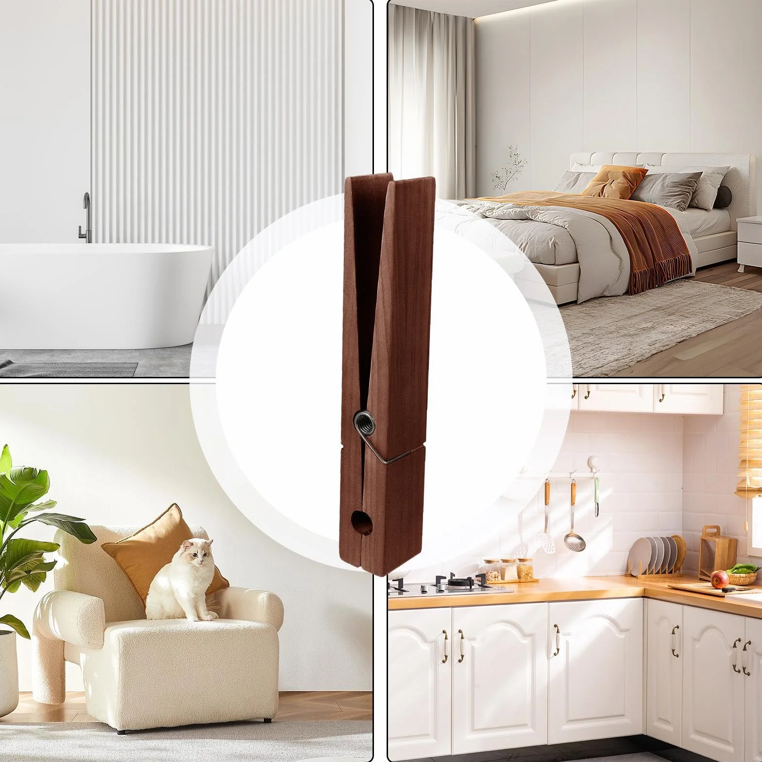 Kitchen Towel Clips, Spring Towel Holder for Bathroom Laundry Room Storage