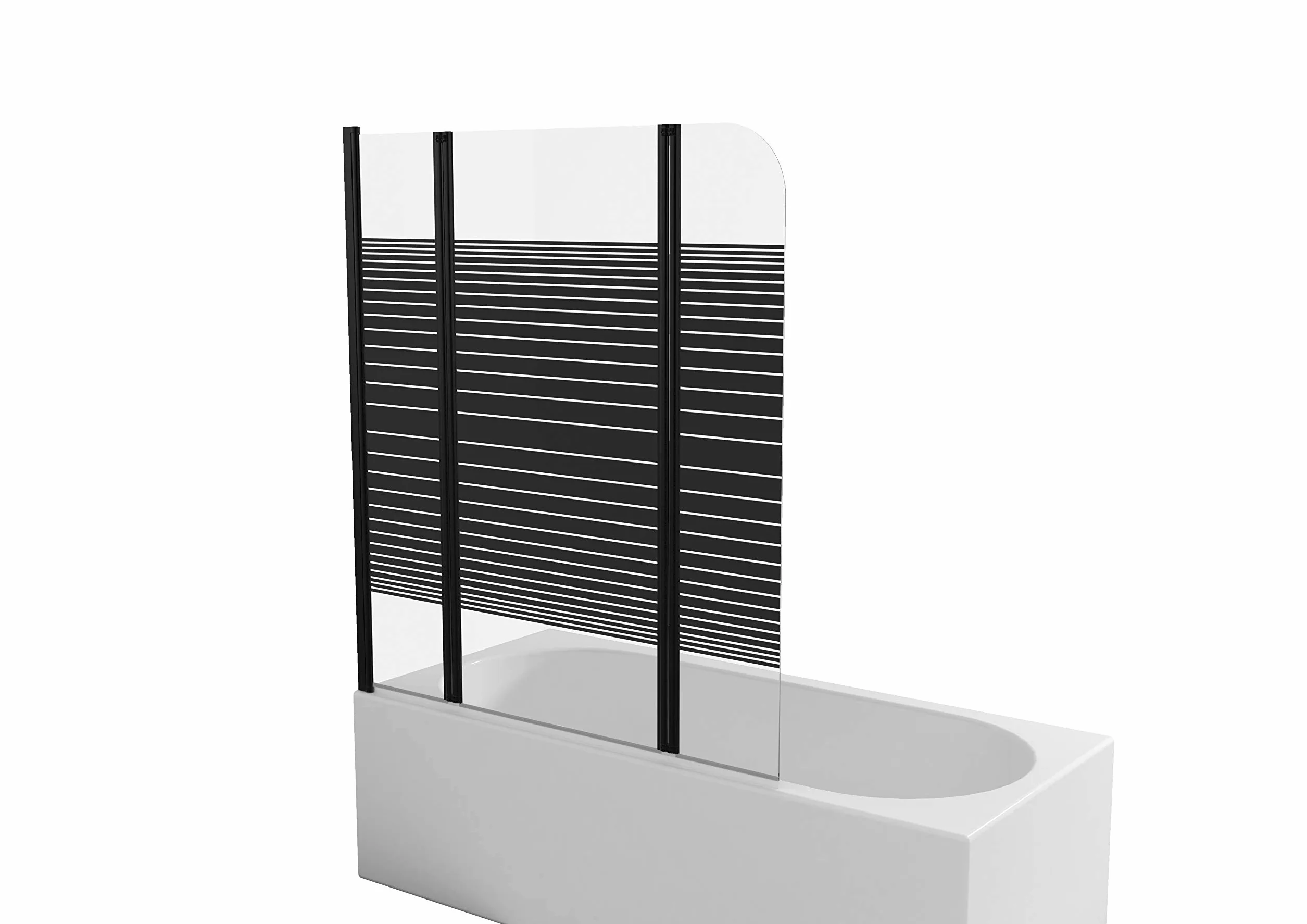 MARWELL BWF350 Black Lines - Parete per vasca da bagno, colore: nero opaco