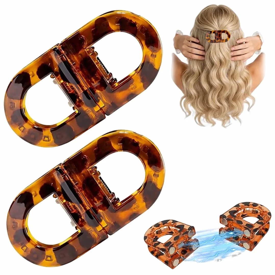 Clip per capelli magnetiche a forte tenuta, pinze professionali per salone 2 Pezzi