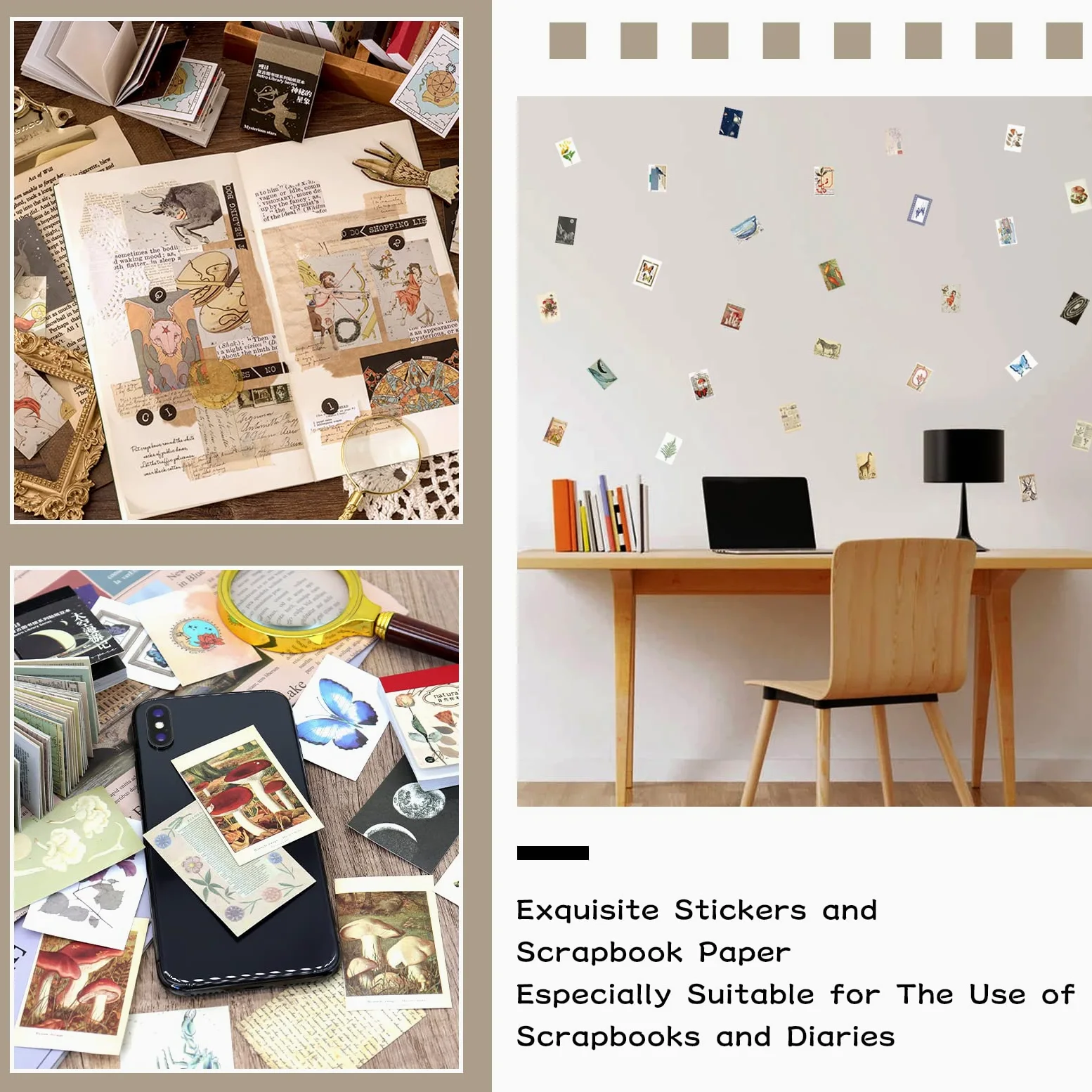 Set di 450 adesivi Washi, 9 set di album per scrapbooking, agenda, diario, quaderno, scrapbooking, adesivi, forniture per fai da te, artigianato, biglietti, decorazioni per laptop