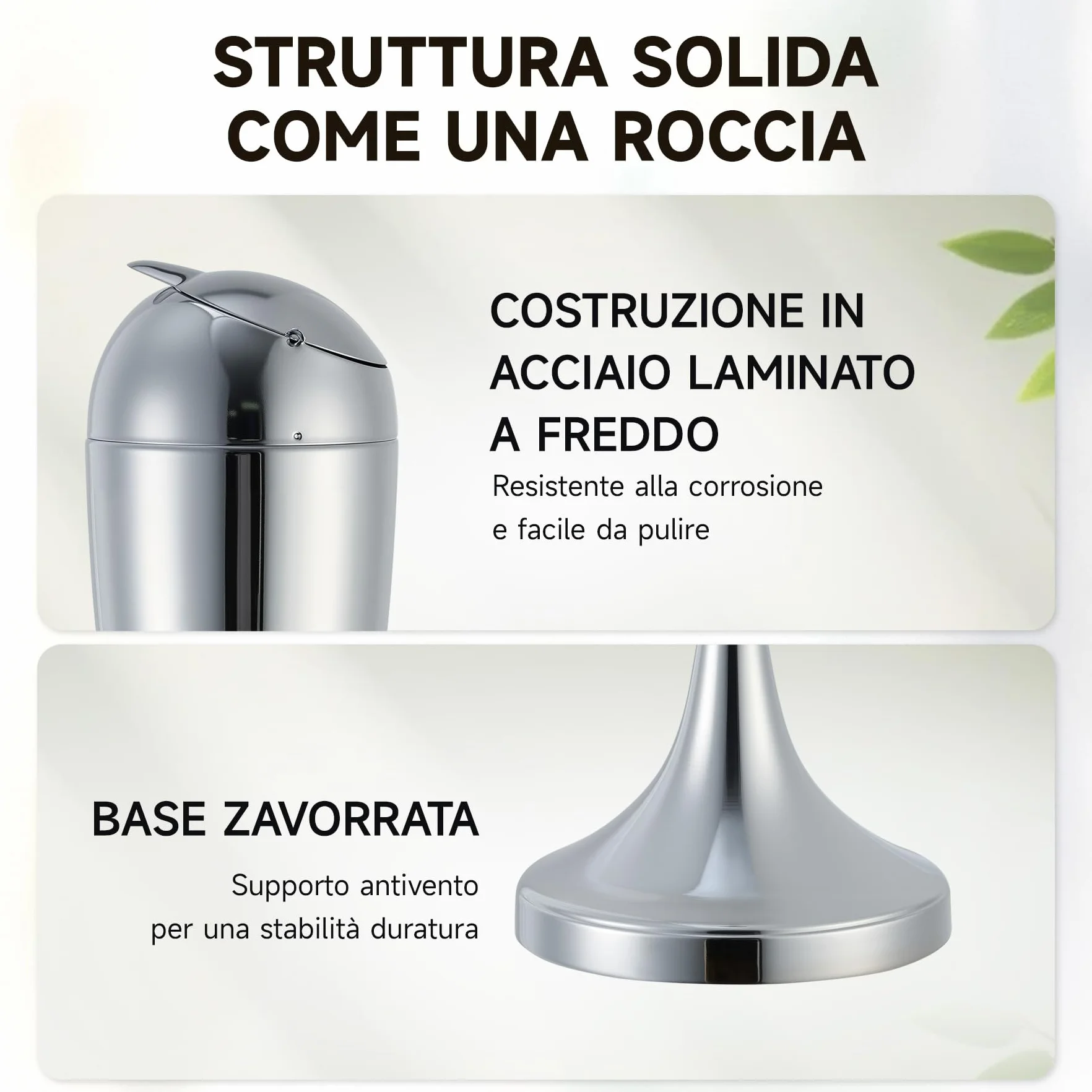 CO-Z Posacenere da Terra Regolabile in Altezza in Metallo Cromato 50,8-88,9 cm