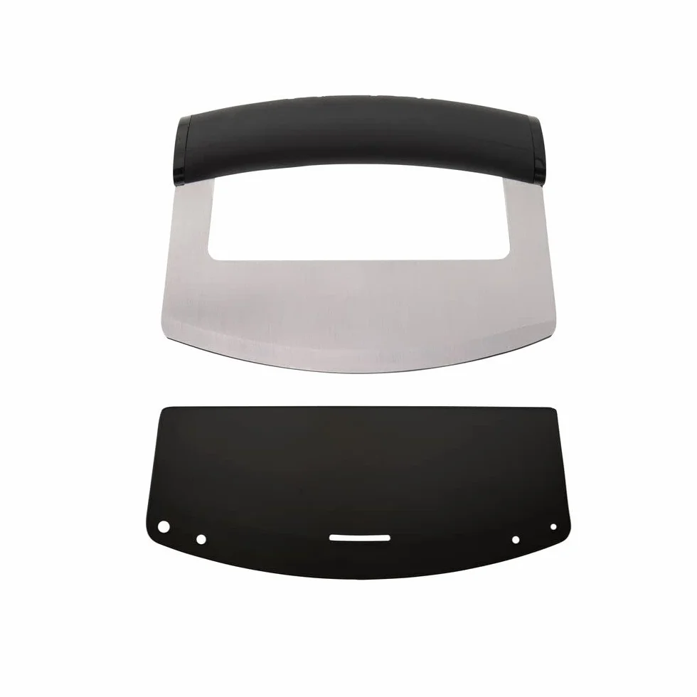 KITCHENAID Coltello Mezzaluna con Lama Curva in Acciaio Inox, 15 cm, Nero, Cardato