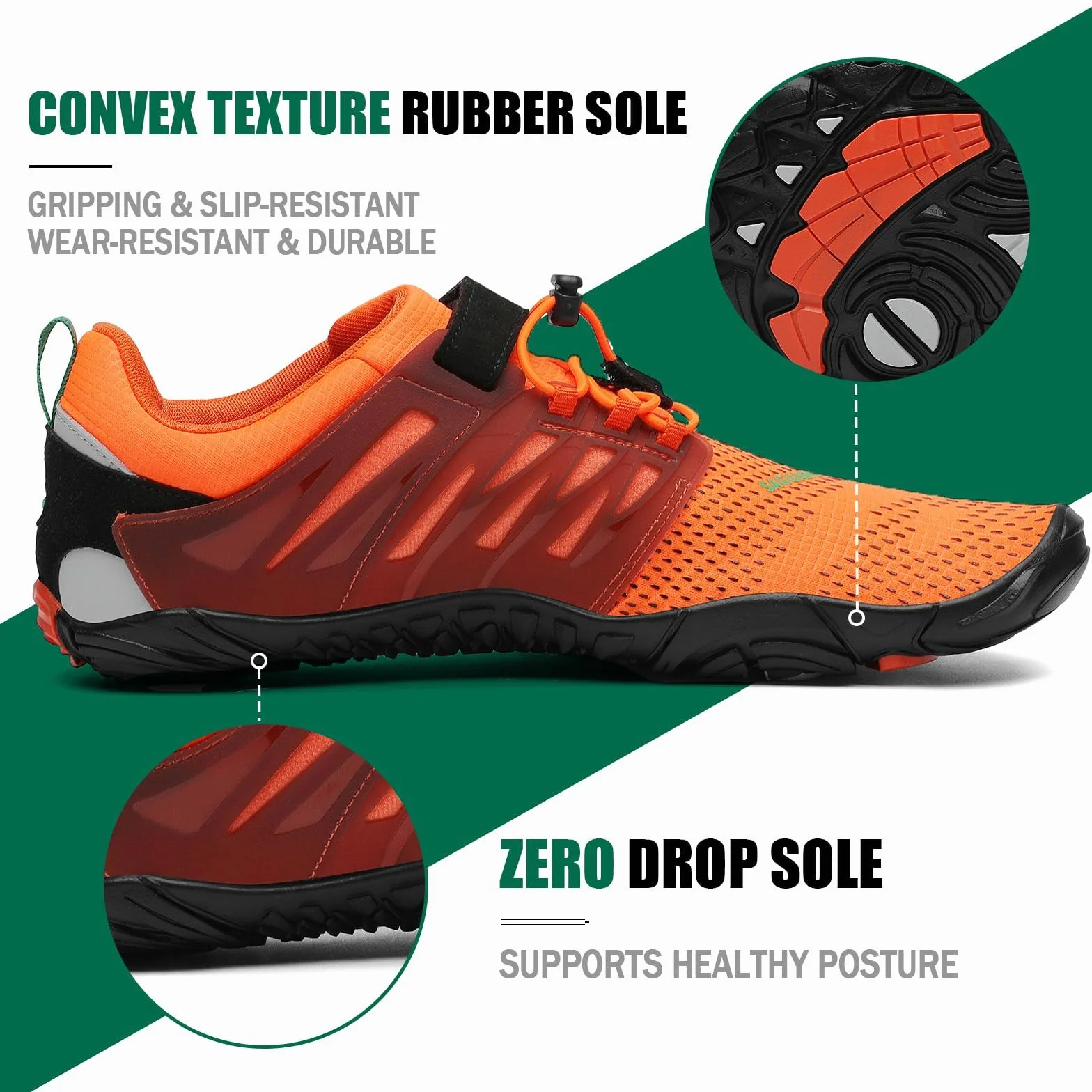 SAGUARO Barefoot Shoes Minimaliste Antiscivolo Trail Running Leggere Dita Gr.36-48 EU