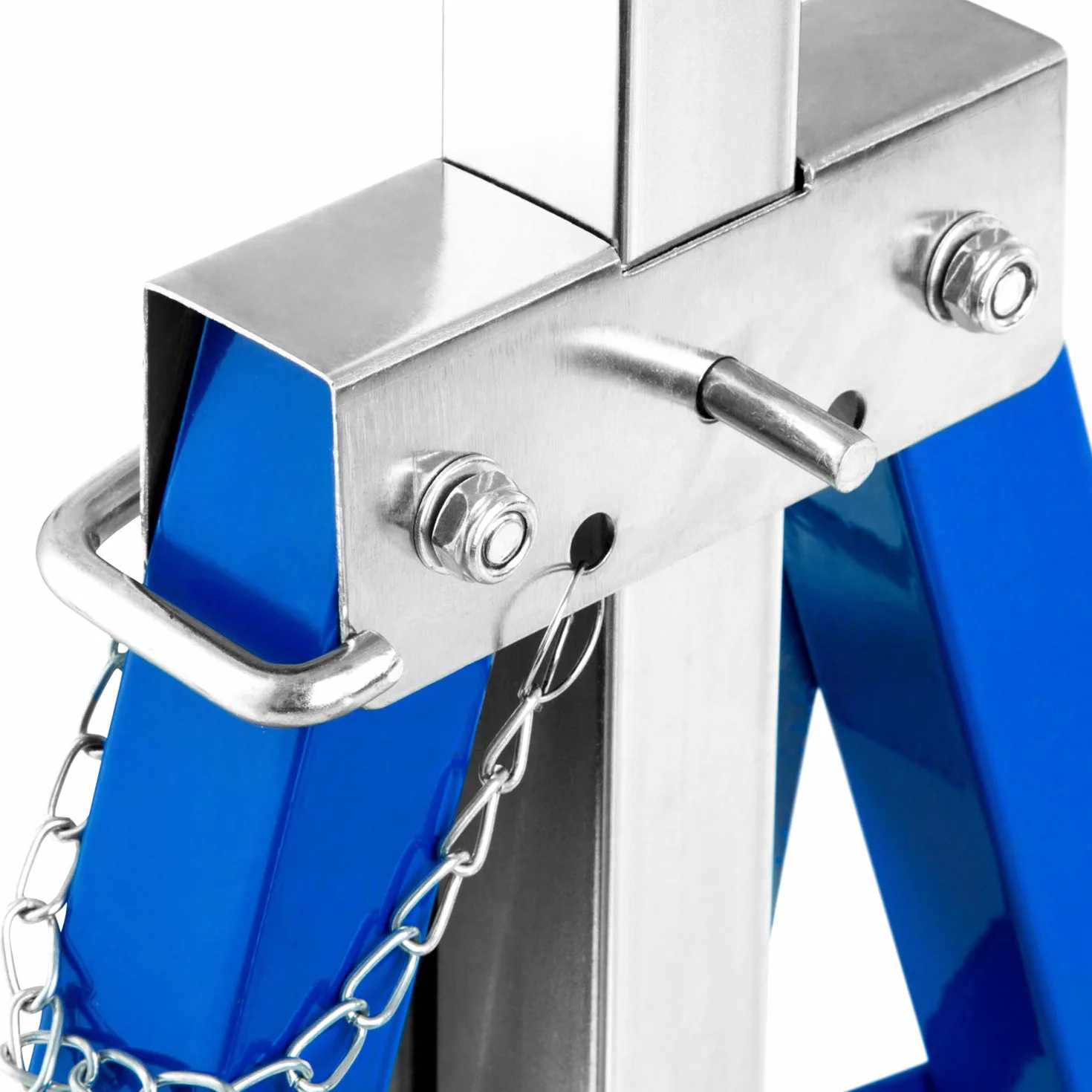 Cavalletti da lavoro pieghevoli regolabili metallo portata 200 kg 80-130 cm blu argento