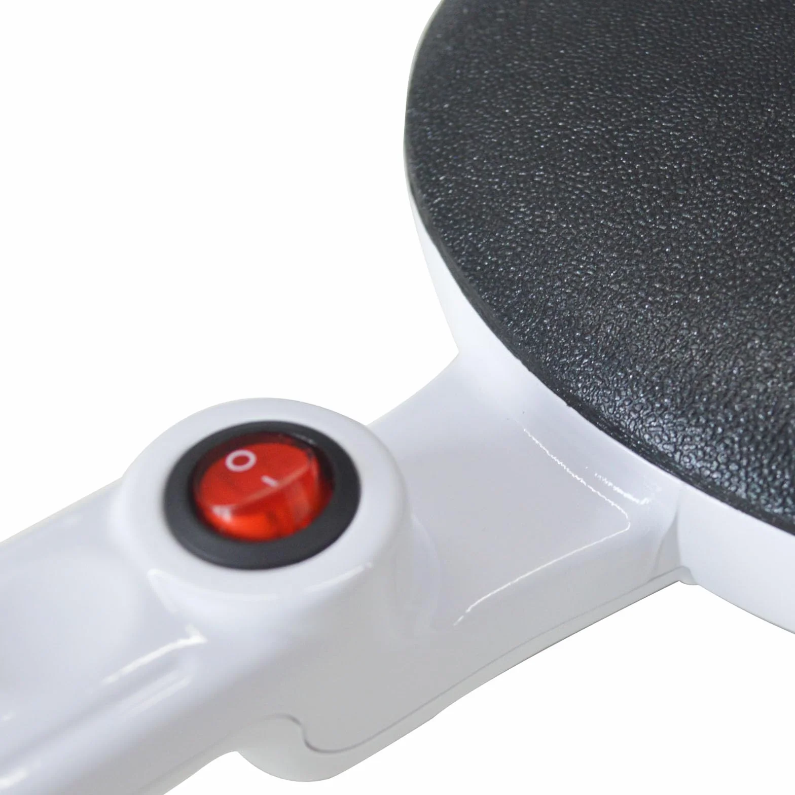 Crepiera Elettrica 650W con Manico, Regolazione Automatica Temperatura, Antiaderente Teflon Rosso