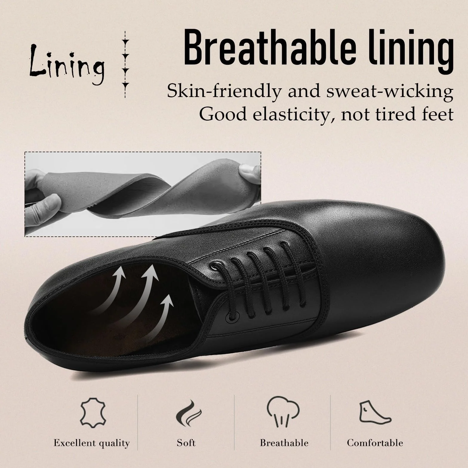Scarpe Ballo Latino Uomo Stringate Tango Standard Salsa Professionali PUNMD