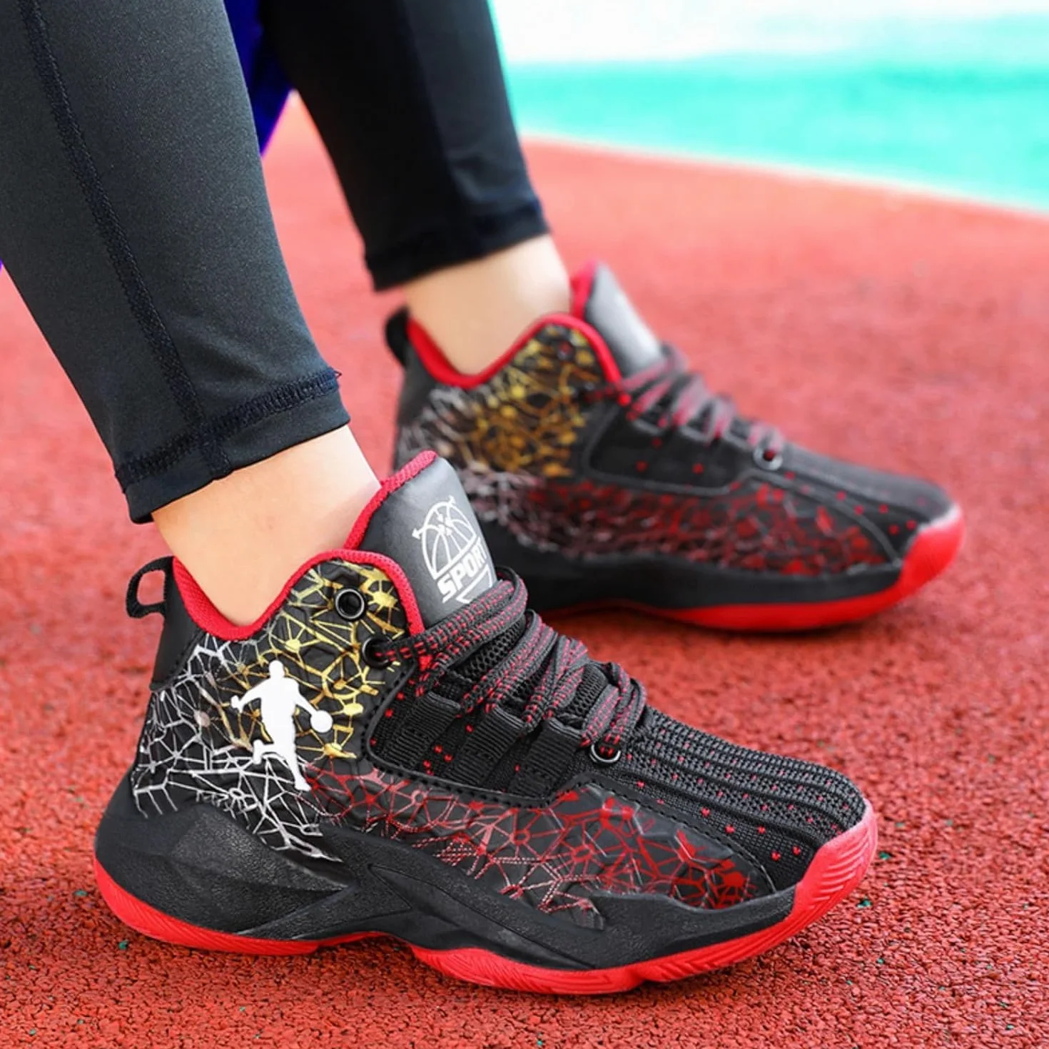 Scarpe da Basket Leggero Antiscivolo Traspirante per Bambini e Ragazzi Sneaker Sportive