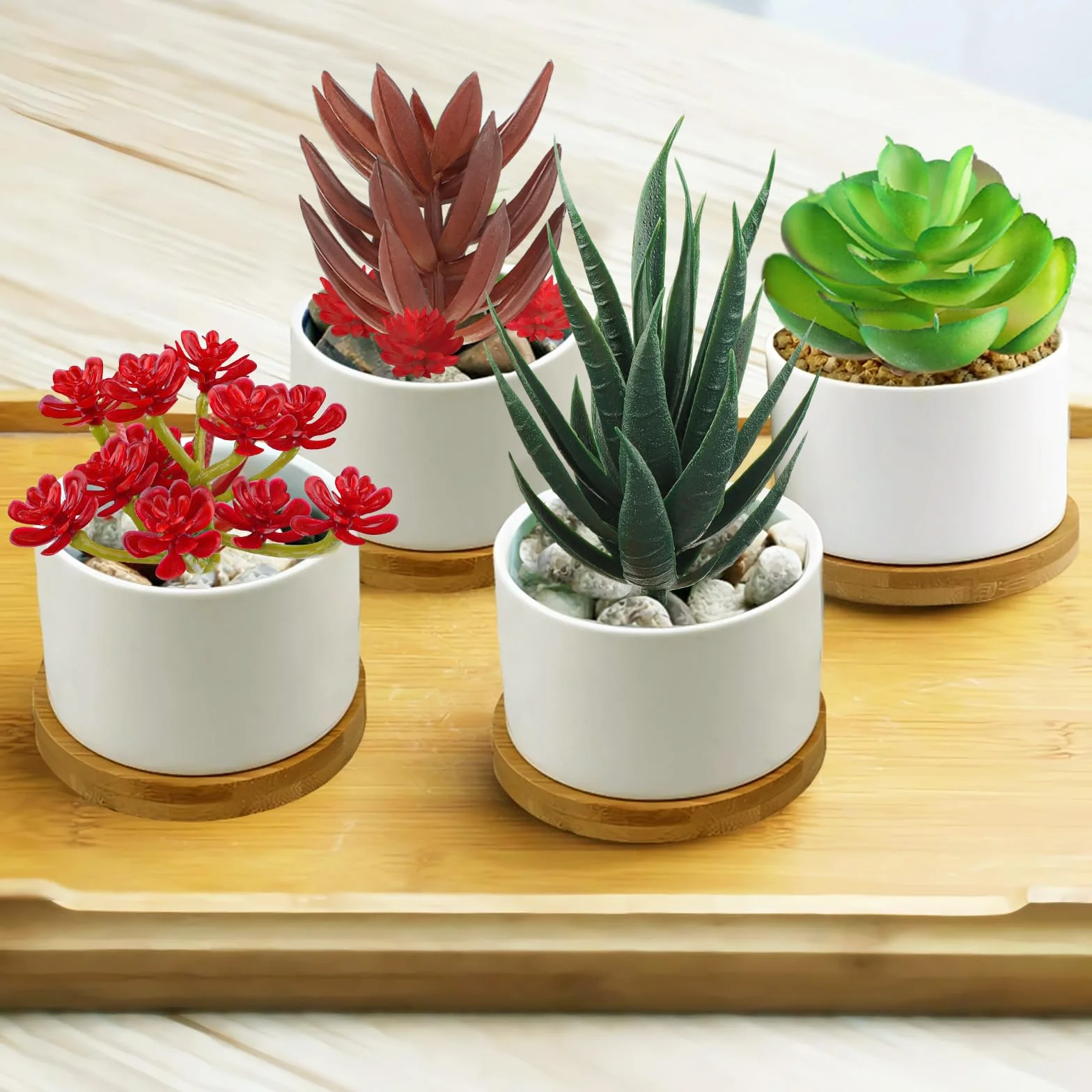 QUOZUO Pianta Finta 16pcs Finte Succulente Piante Grasse Artificiali per Decorazioni Casa