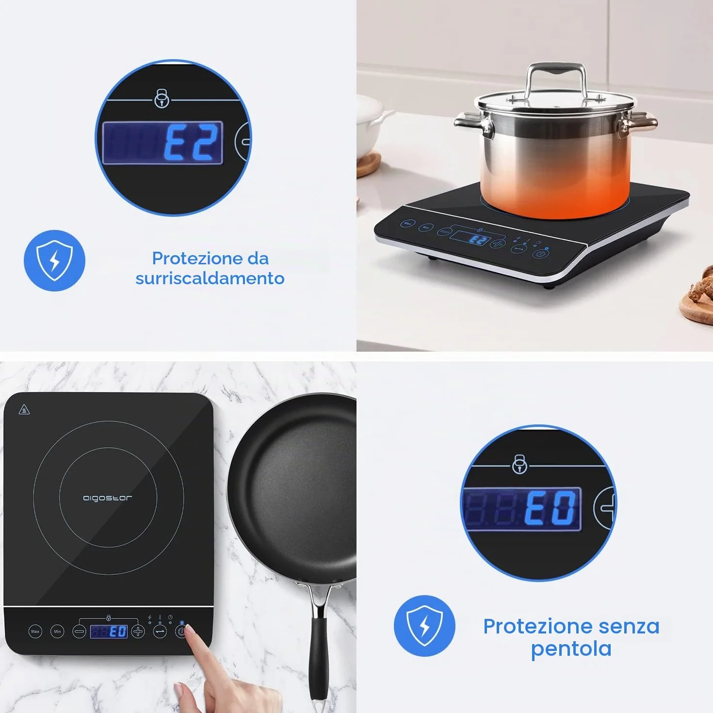 Aigostar BlueFire piastra a induzione portatile 2000W 240℃