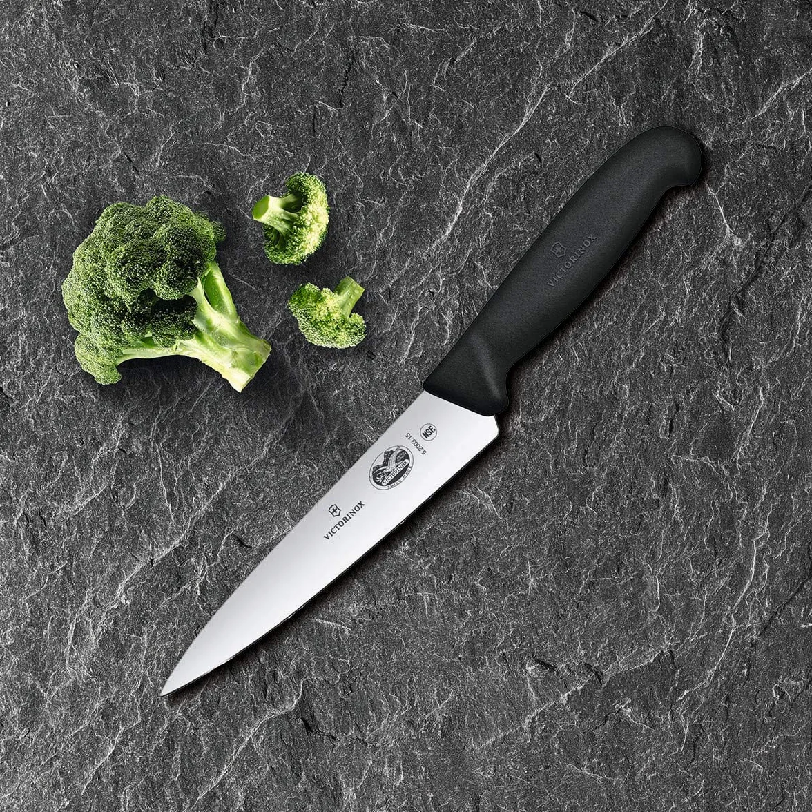 Victorinox Fibrox Coltello da Chef 15 cm Lama Dritta Acciaio Inossidabile Nero