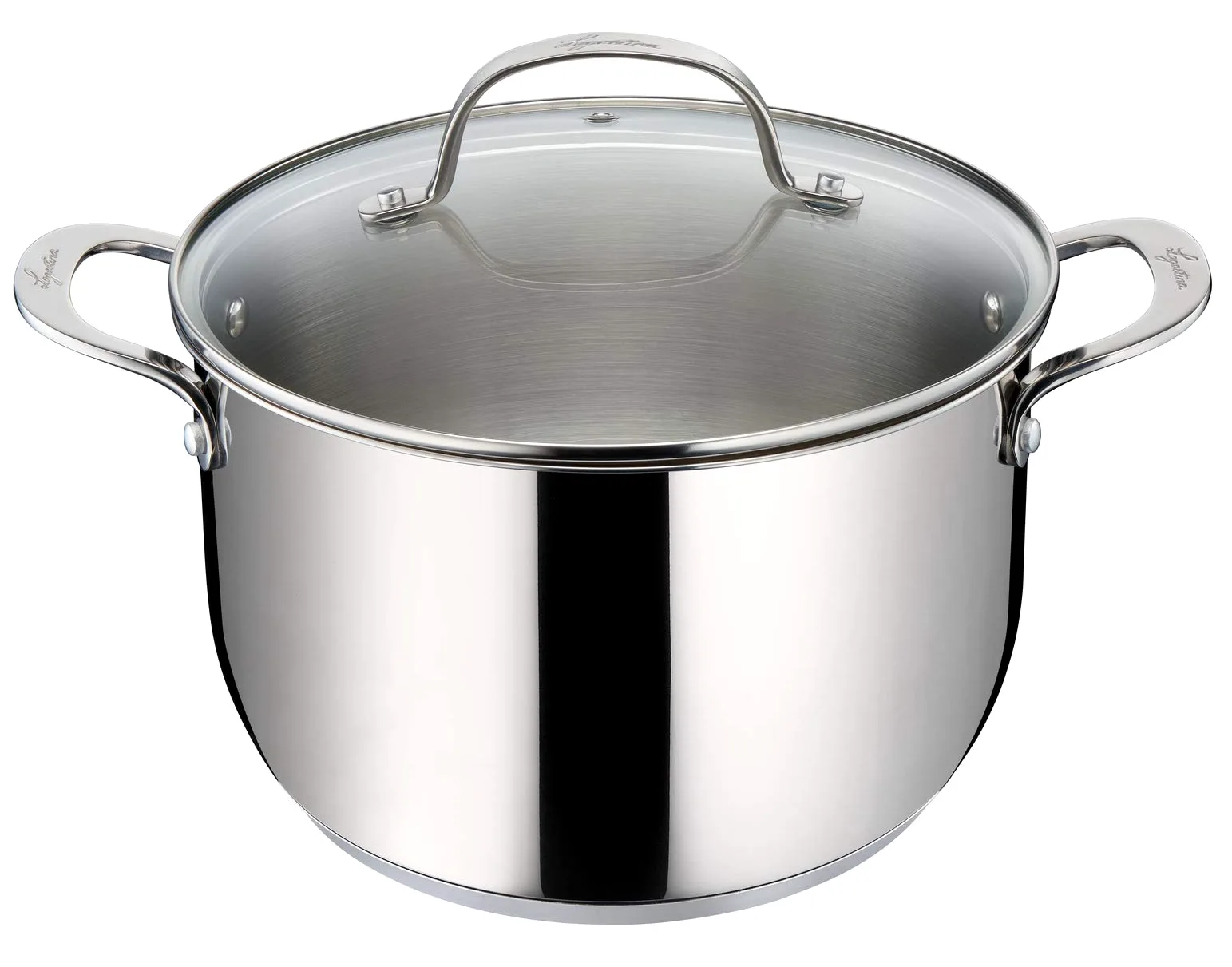 Lagostina Evelia Set di Pentole Induzione, Gas e Forno in Acciaio Inox 18/10, 13 Pezzi & Giada Set Servizio Posate Acciaio Inox 18/10 per 6 Persone, 24 Pezzi, con 6 Forchette