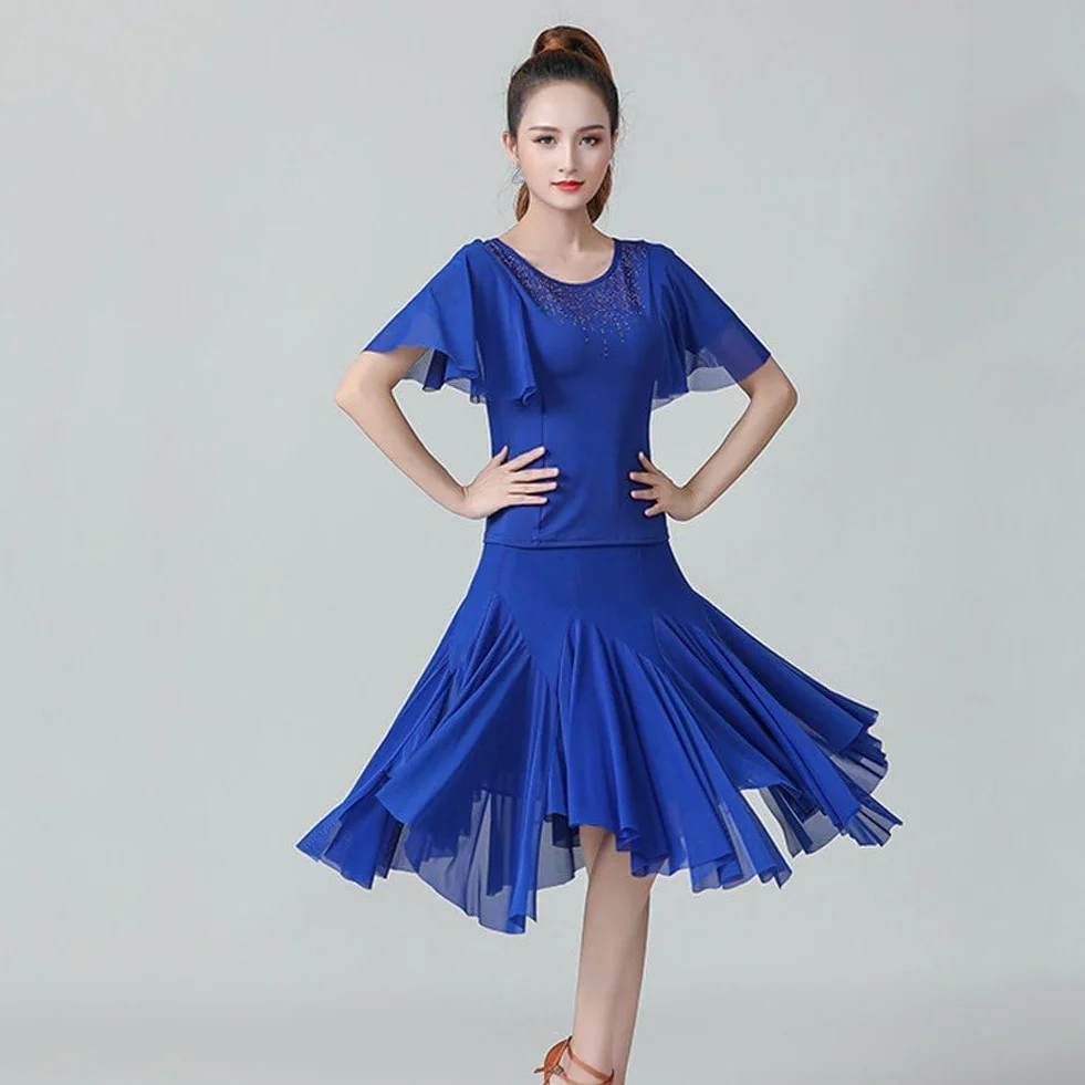 Gonna Flamenco Lunga Ballo Latino Morbida Elegante Danza Ventre Valzer