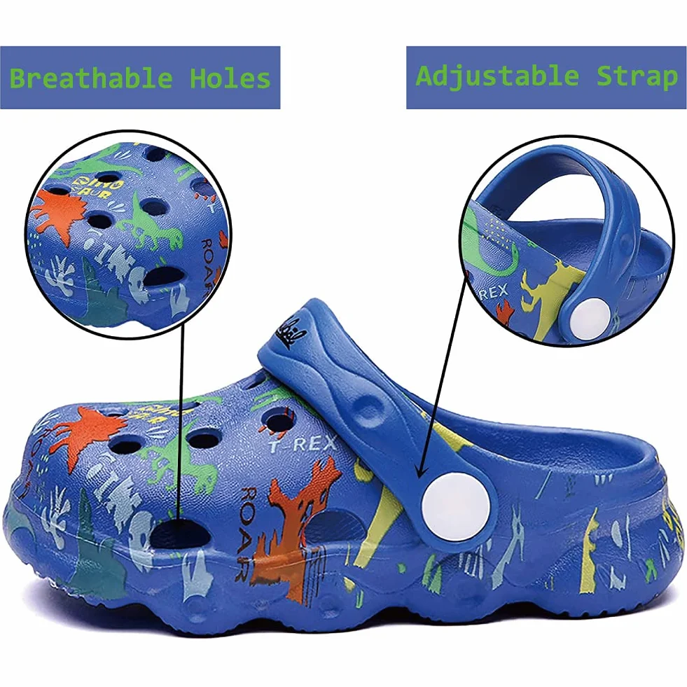 Zoccoli e Sabot Bambini Ciabatte Estive Sandali da Spiaggia Dinosauro Pantofole da Giardino per Ragazzi Ragazze Antiscivolo Scarpe da Piscina