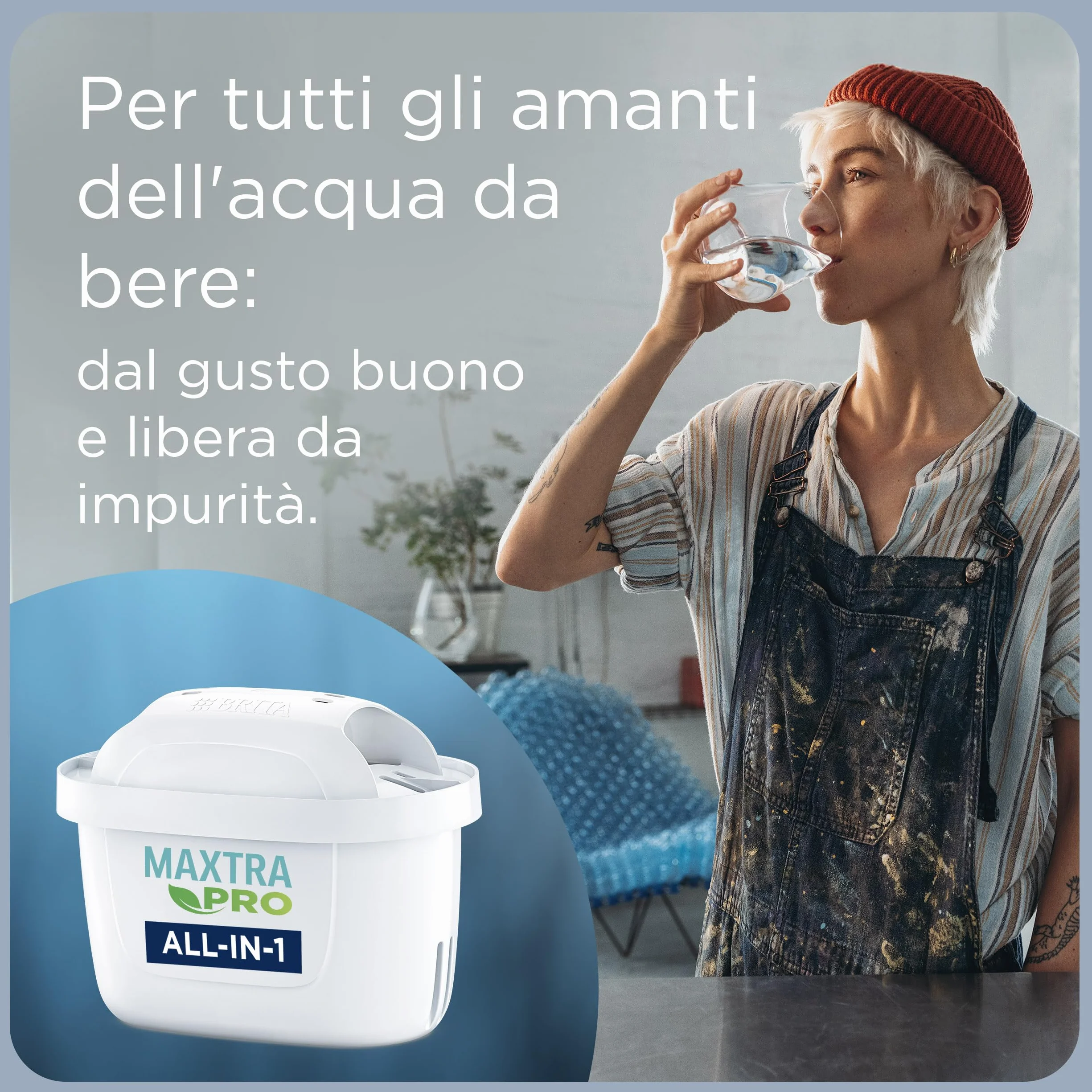 BRITA Caraffa filtrante vetro 2.5L con filtro MAXTRA PRO All-in-1 riduce cloro calcare PFAS metalli