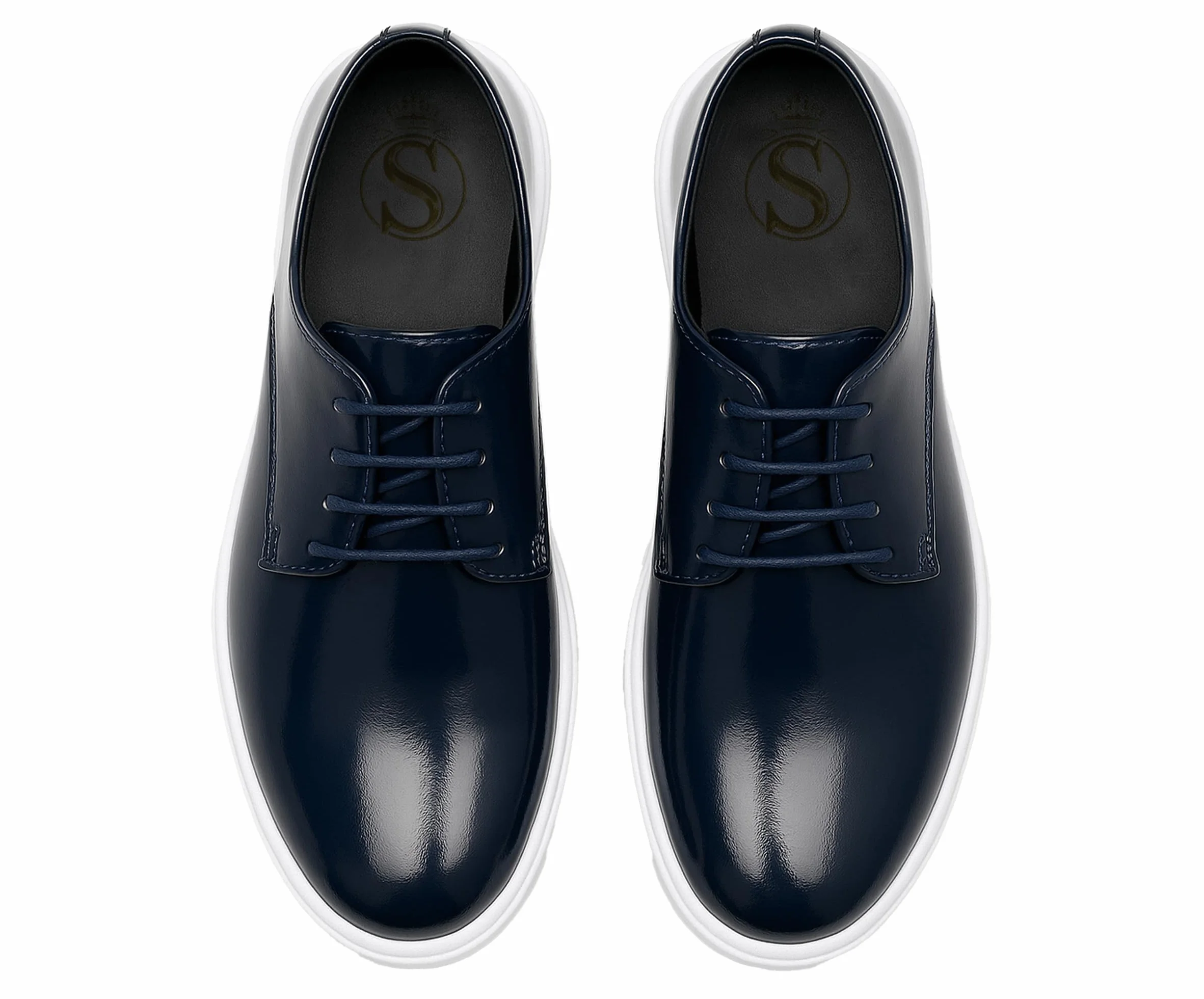 SIRRI Scarpe in Vernice Gibson da Ragazzo, Design Classico con Lacci per Abbigliamento Formale e Casual