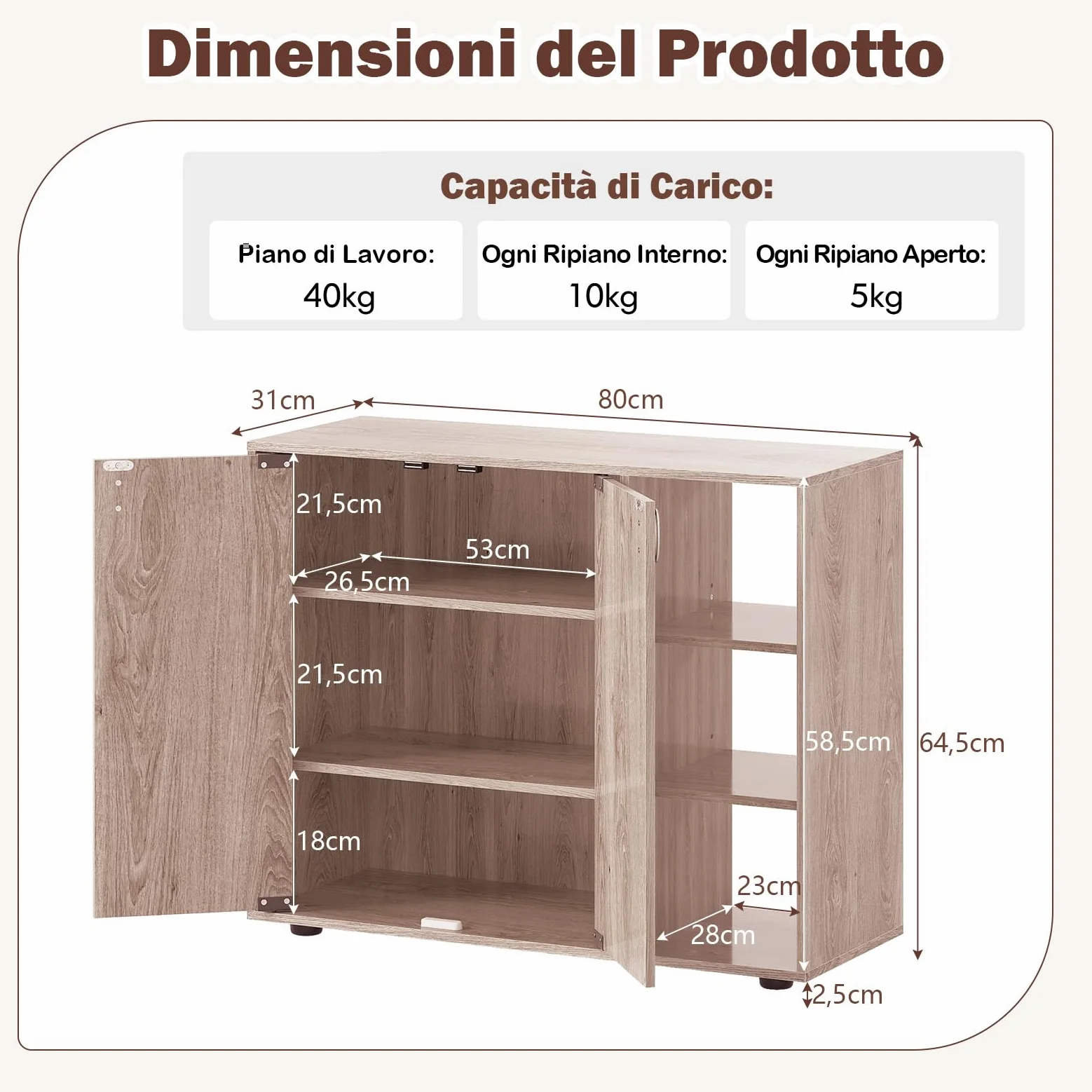 RELAX4LIFE Mobile Porta Scarpe, Organizer per Scarpe in Legno a 3 Ripiani con Ante e 3 Ripiani Regolabili, Moderno Mobile Scarpiera Autoportante per Ingresso, Corridoio, Soggiorno, Armadio (Naturale)