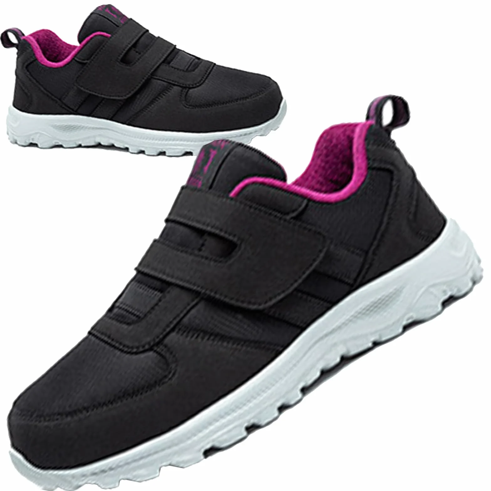AEHO Scarpe Ortopediche per Diabetici Uomo Donna Memory Foam a Strappo Black 40/250mm