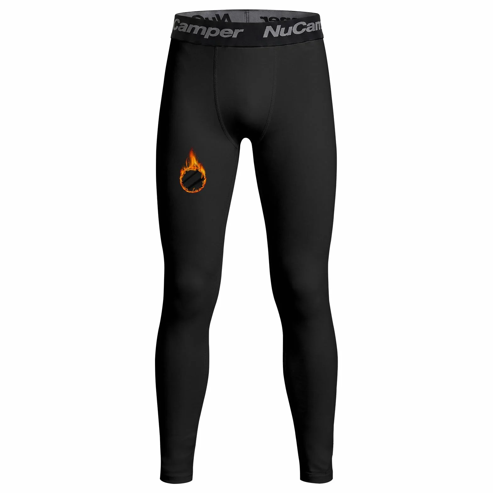 NuCamper Pantaloni Termici a Compressione per Ragazzi, Leggings Termici per Bambini Compression Leggings, Pantaloni Intimo Sportivi ad Asciugatura Rapida con Fodera in Pile per Bambini per Il Basket
