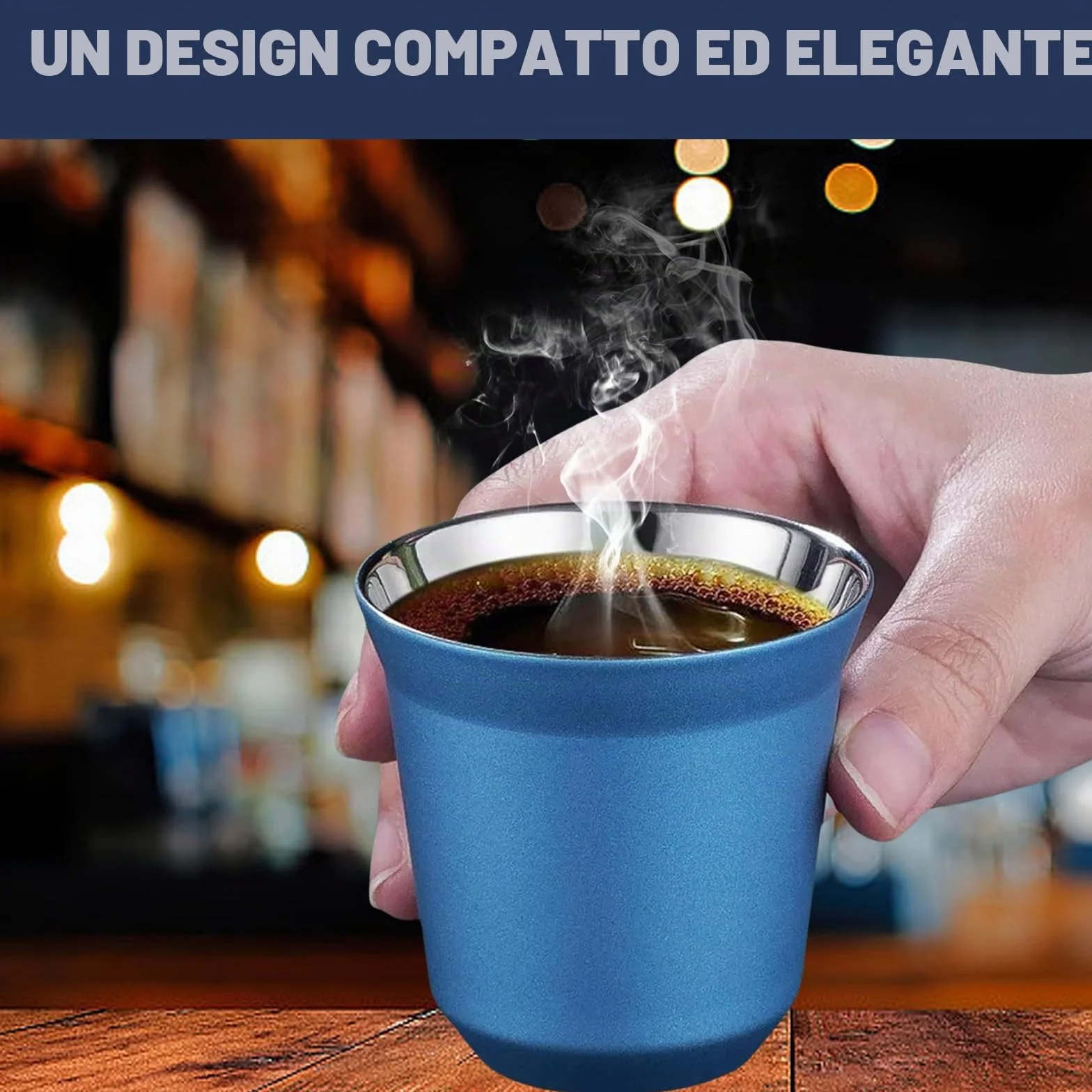 Tazzine da Espresso in Acciaio Inox Set di 4 80 ml 2 Colori