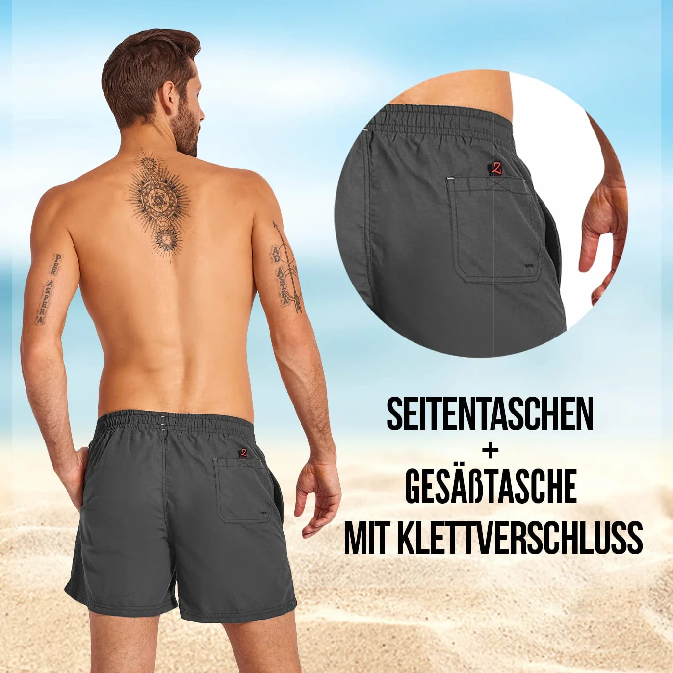 Zagano Costume da bagno uomo ragazzo pantaloncini nuoto sportivi asciugatura rapida taglie S-6XL