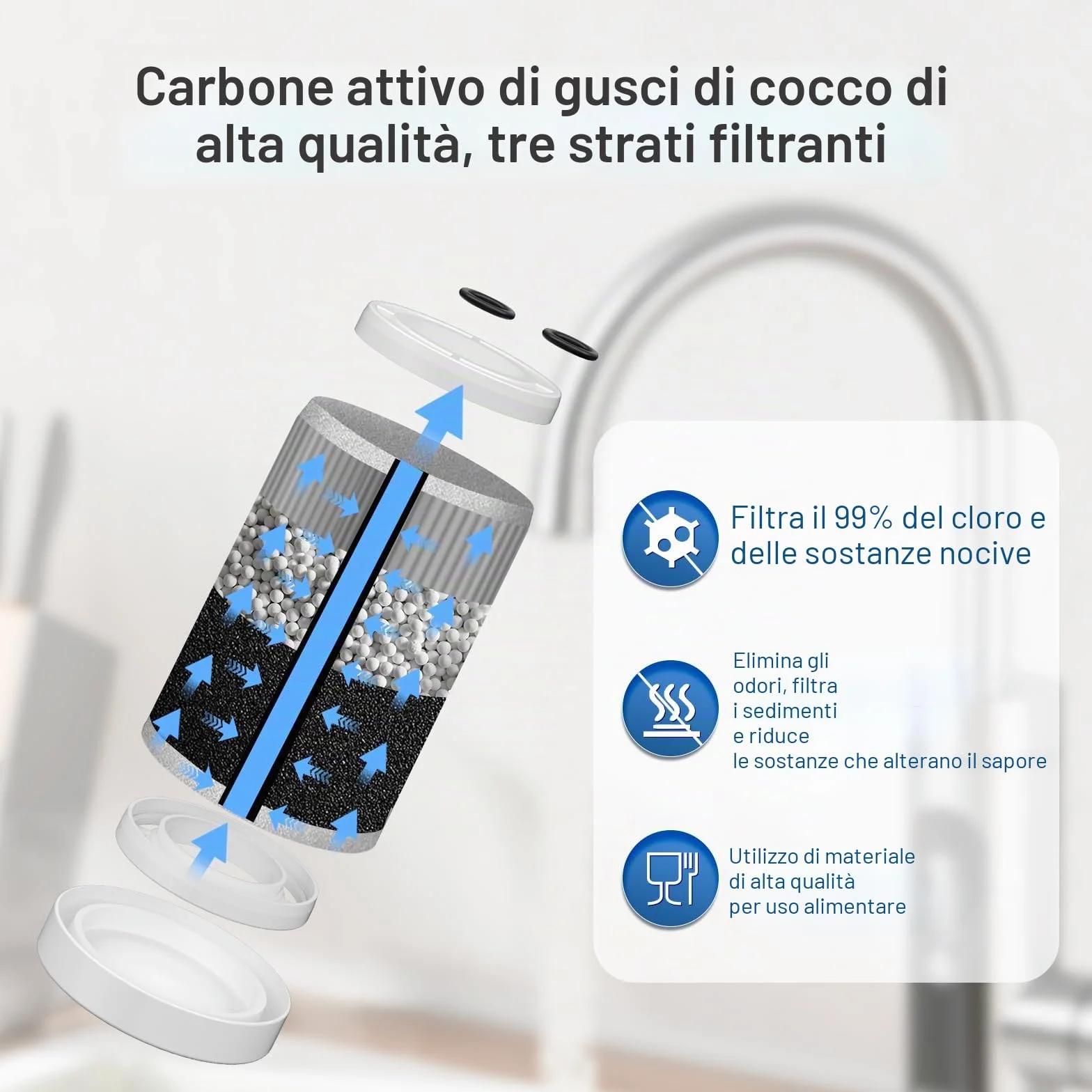Brita On Tap Pro V-MF Filtro Acqua Rubinetto 600L Confezione 4 Pezzi Filtri