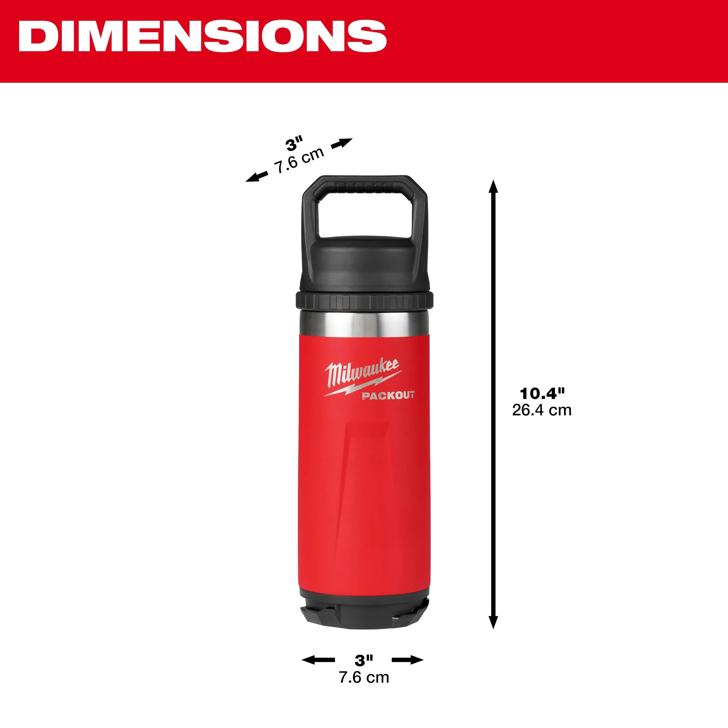 Milwaukee Packoutrade - Borraccia termica con coperchio, 532 ml