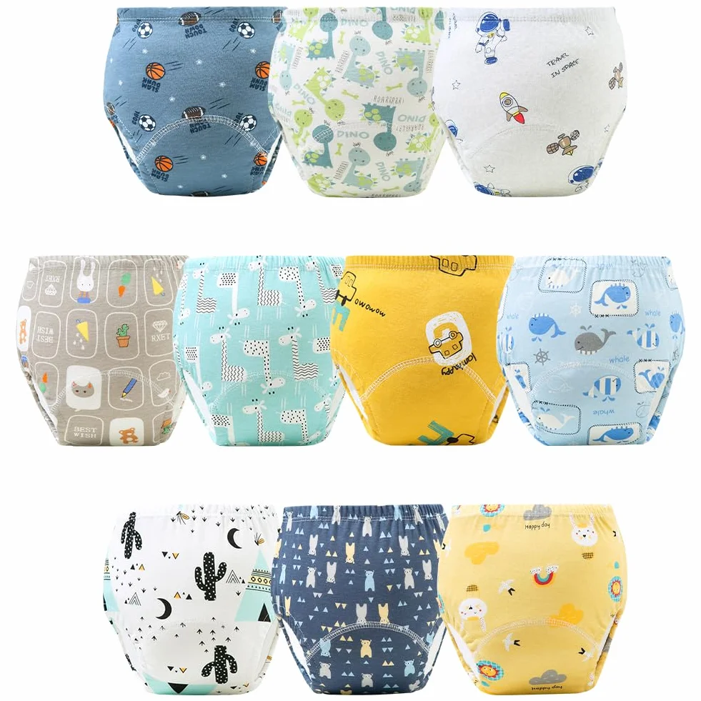 Aolso Mutandine di Apprendimento 10PCS Pantaloni da Vasino Cotone Assorbente Taglia 110 Ragazzo